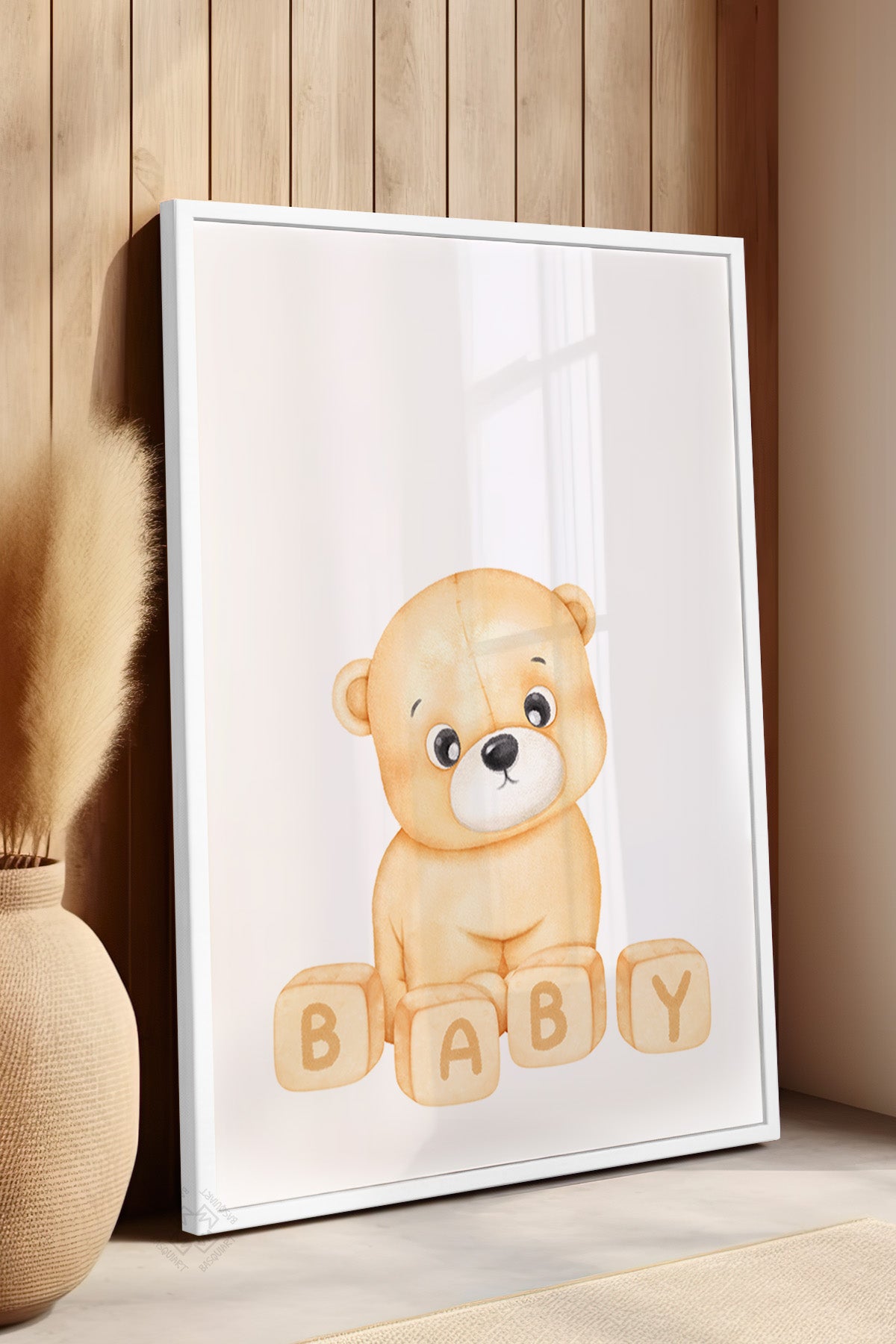 Çocuk Odası, Bebek Odası Beyaz Çerçeveli Poster, Tablo No:18
