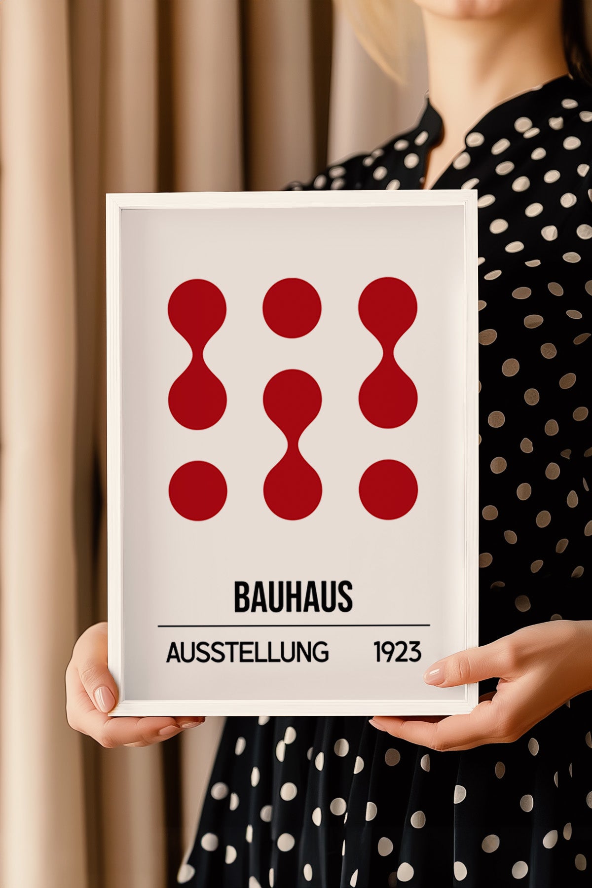 Bauhaus Serisi Beyaz Çerçeveli Poster, Tablo No:126