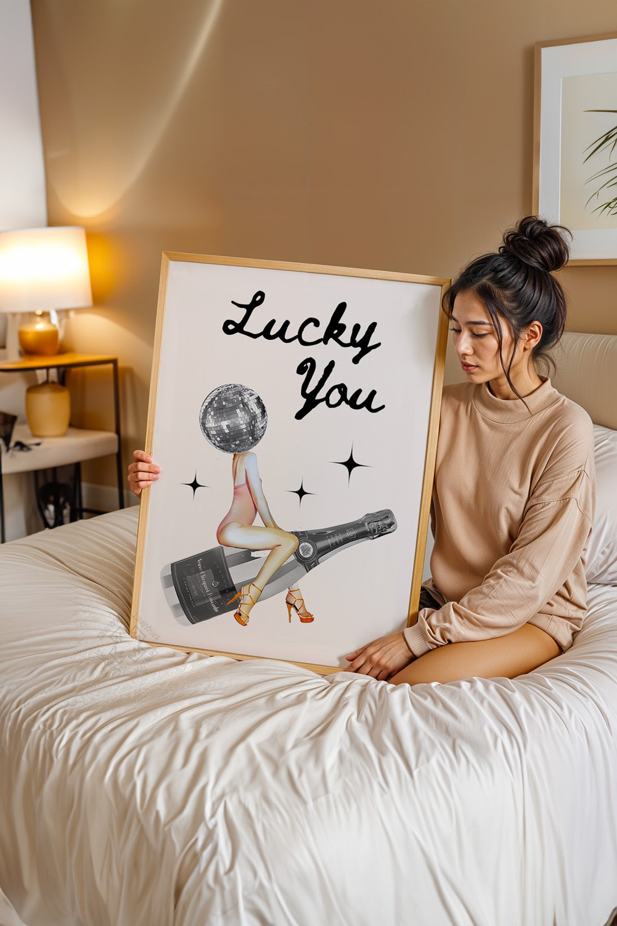 Lucky You Serisi Ahşap Çerçeveli Poster, Tablo Duvar Dekoru No:111