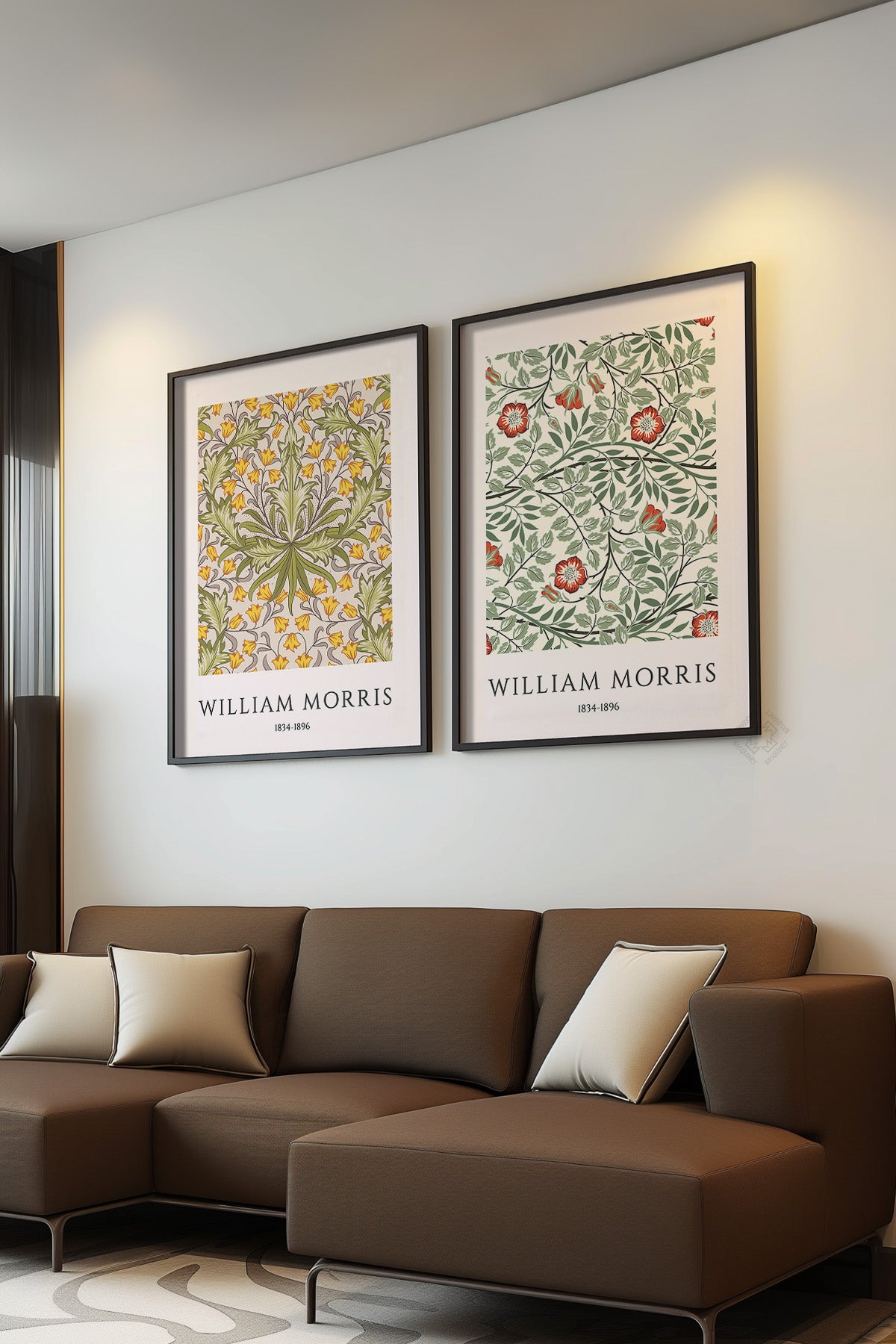 William Morris 2'li Siyah Çerçeveli Poster, Tablo Seti No:21
