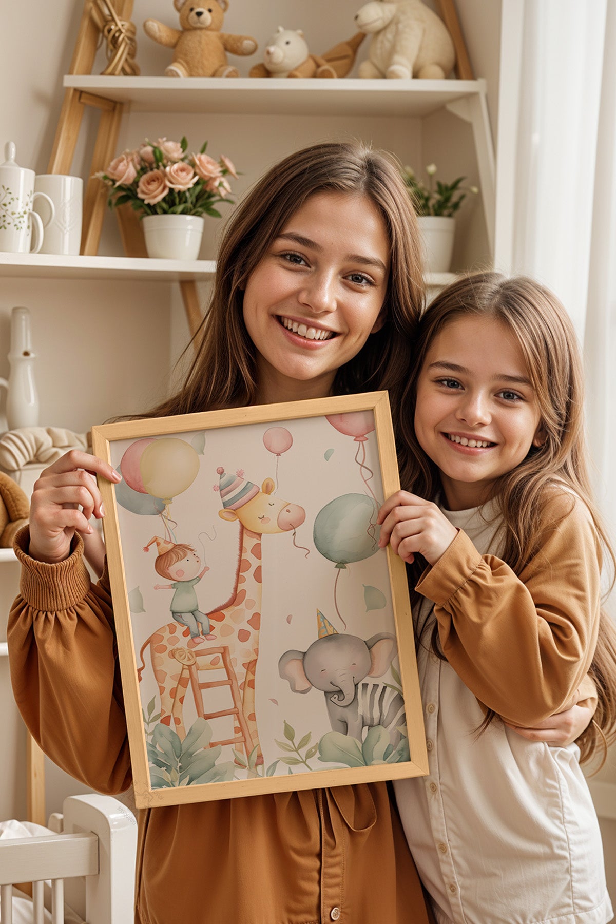 Çocuk Odası, Bebek Odası Ahşap Çerçeveli Poster, Tablo No:77