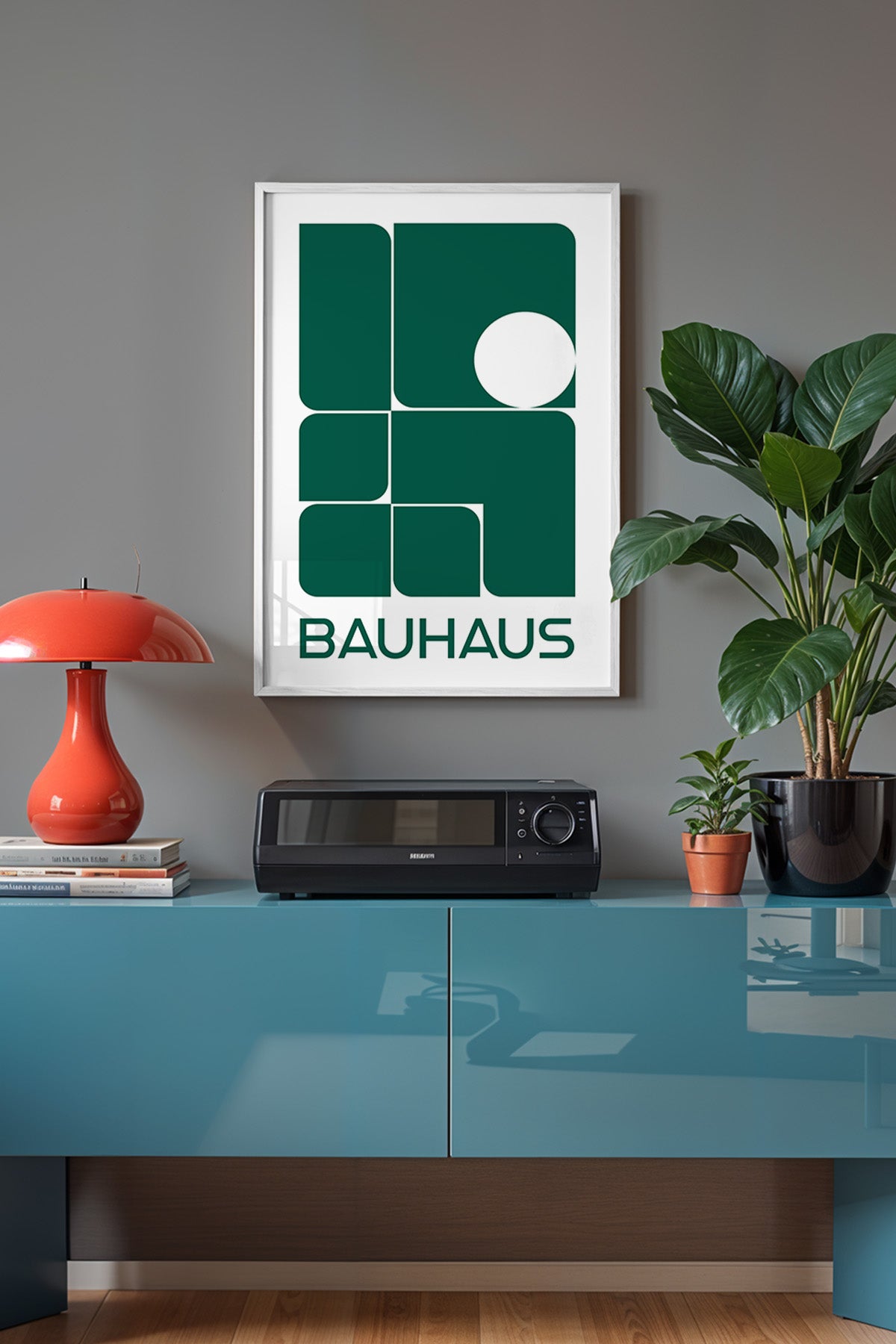 Bauhaus Serisi Beyaz Çerçeveli Poster, Tablo No:85