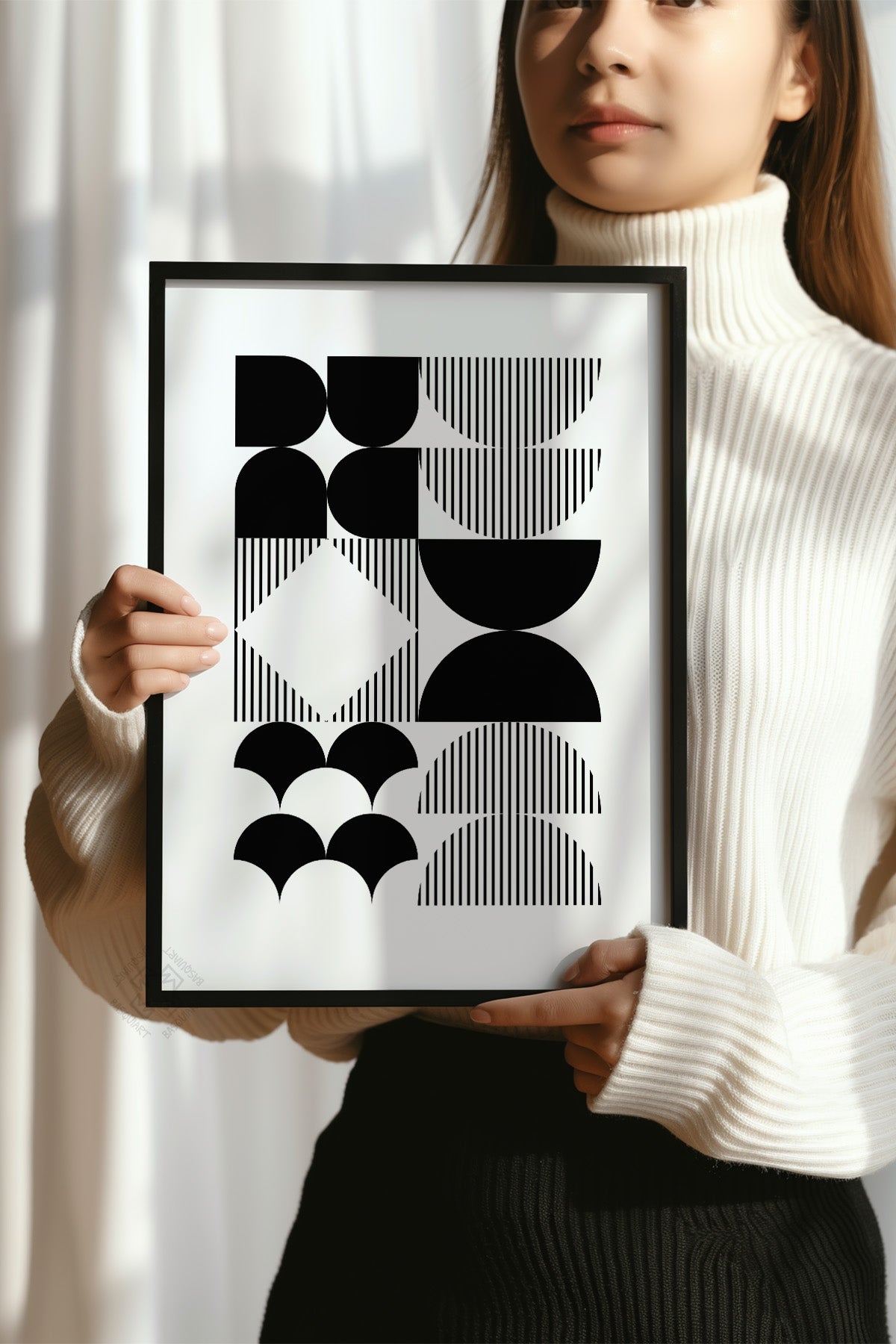 Bauhaus Serisi Siyah Çerçeveli Poster, Tablo No:108