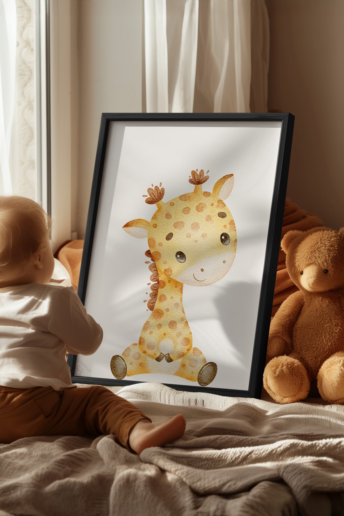 Çocuk Odası, Bebek Odası Siyah Çerçeveli Poster, Tablo No:15
