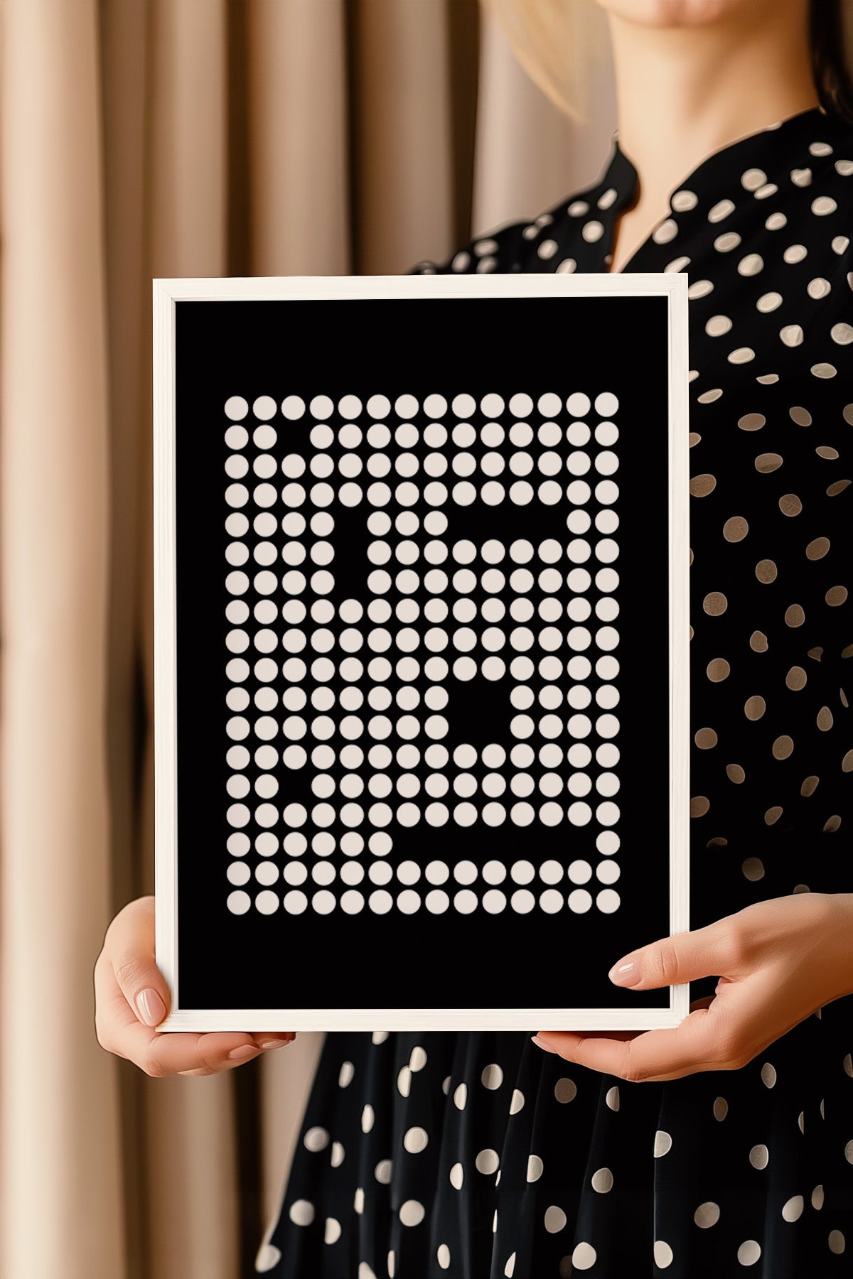 Bauhaus Serisi Beyaz Çerçeveli Poster, Tablo No:40