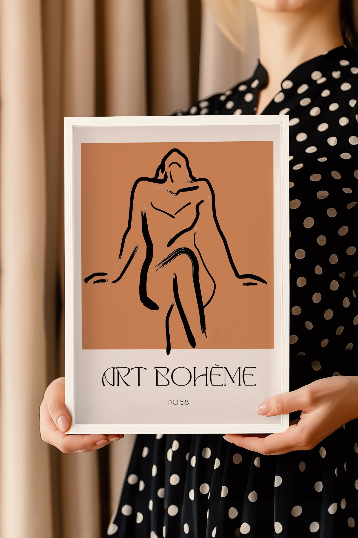 Bohemian Serisi Beyaz Çerçeveli Poster, Tablo No:102