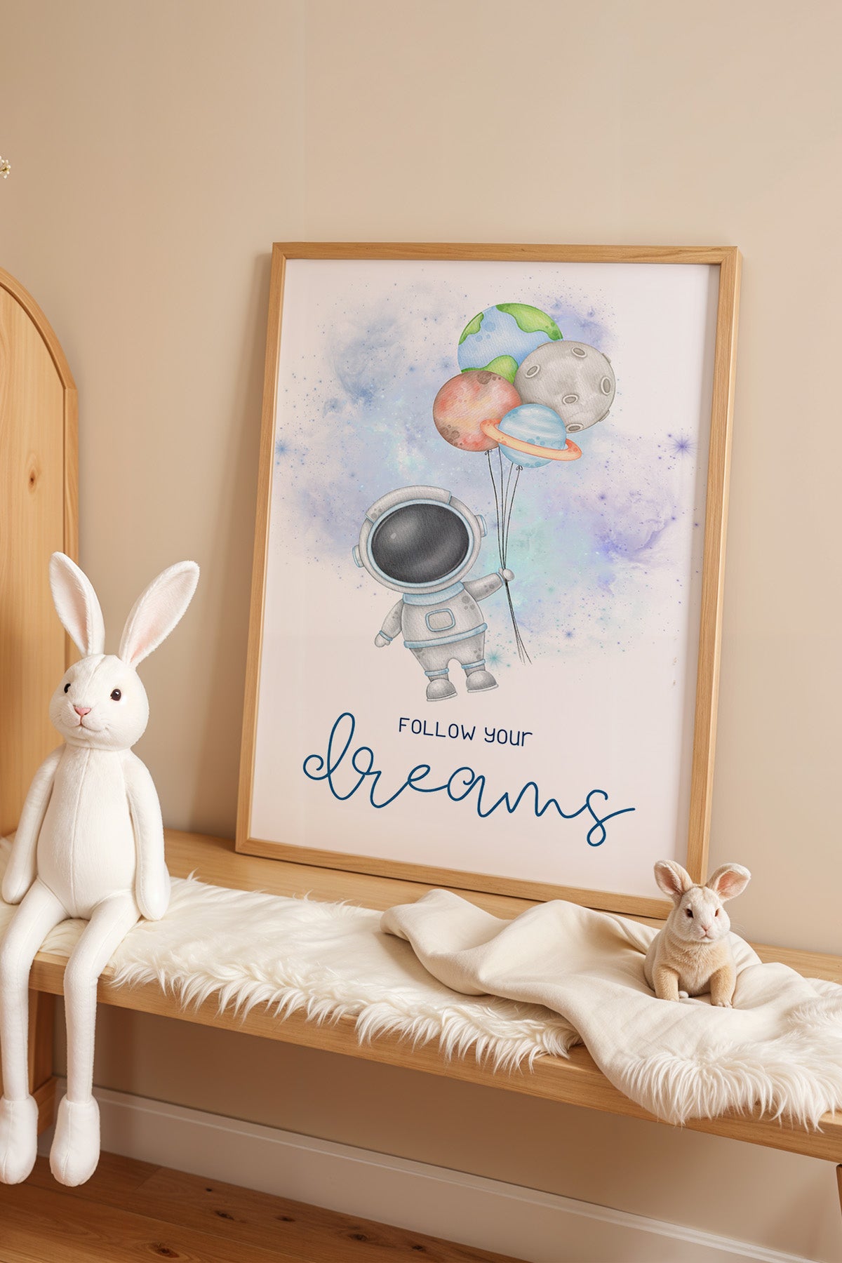 Çocuk Odası, Bebek Odası Ahşap Çerçeveli Poster, Tablo No:29