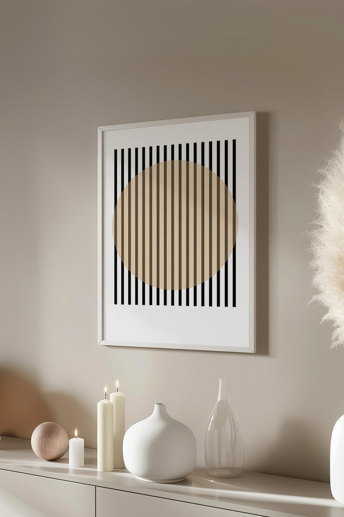 Bauhaus Serisi Beyaz Çerçeveli Poster, Tablo No:75