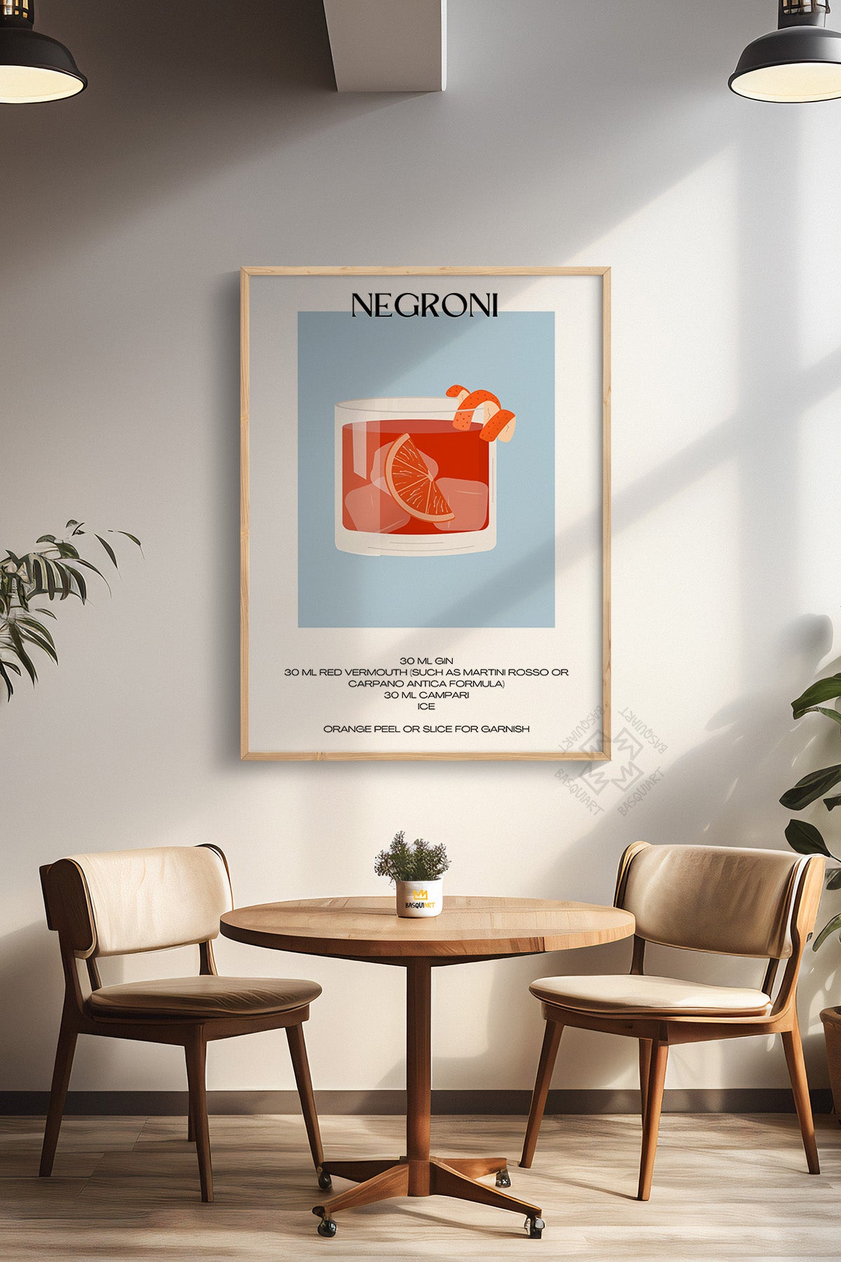 Kokteyl Serisi Ahşap Çerçeveli Poster, Tablo, Cafe, Restoran, Mutfak Duvar Dekoru No:22