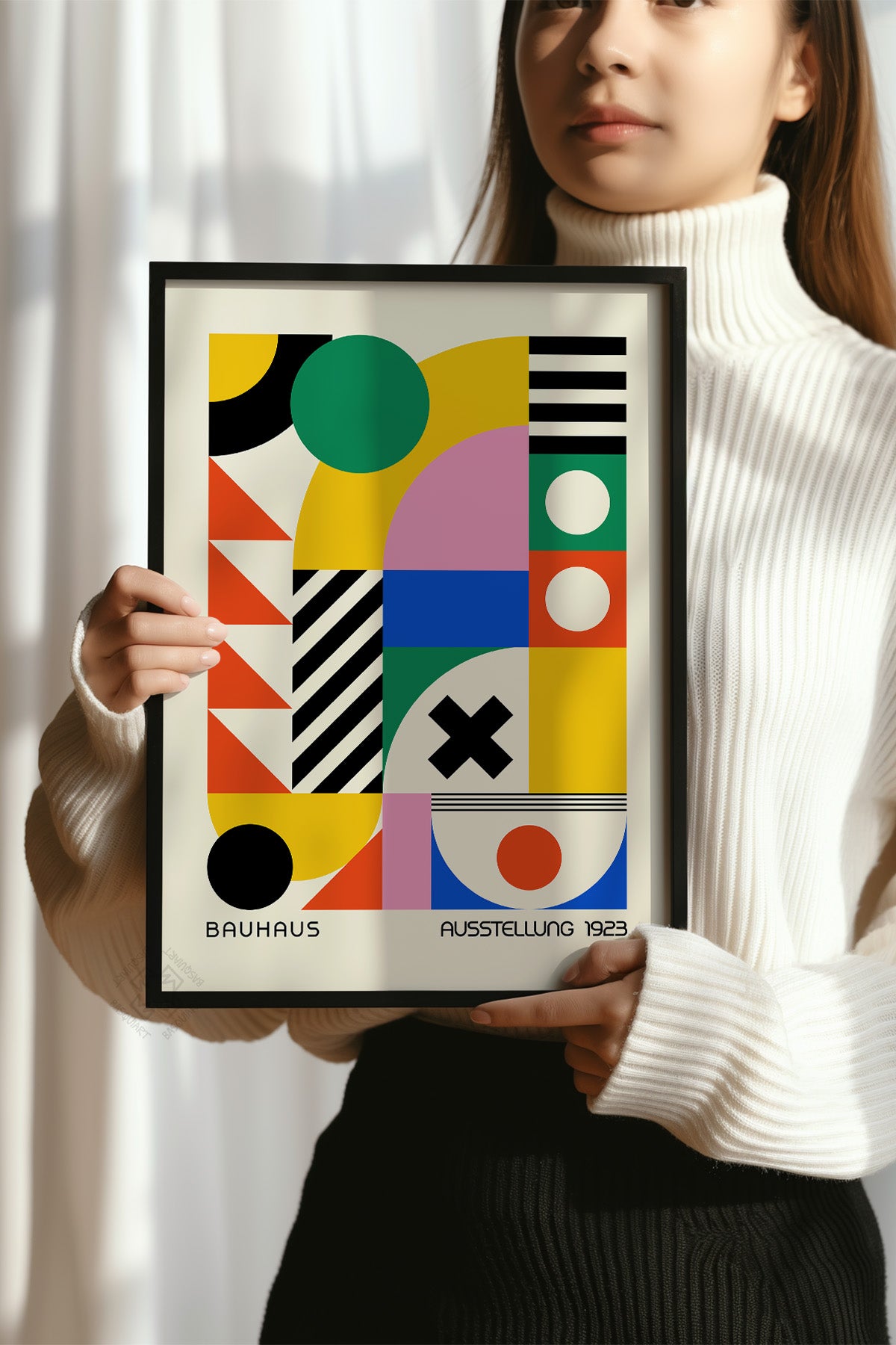 Bauhaus Serisi Siyah Çerçeveli Poster, Tablo No:98