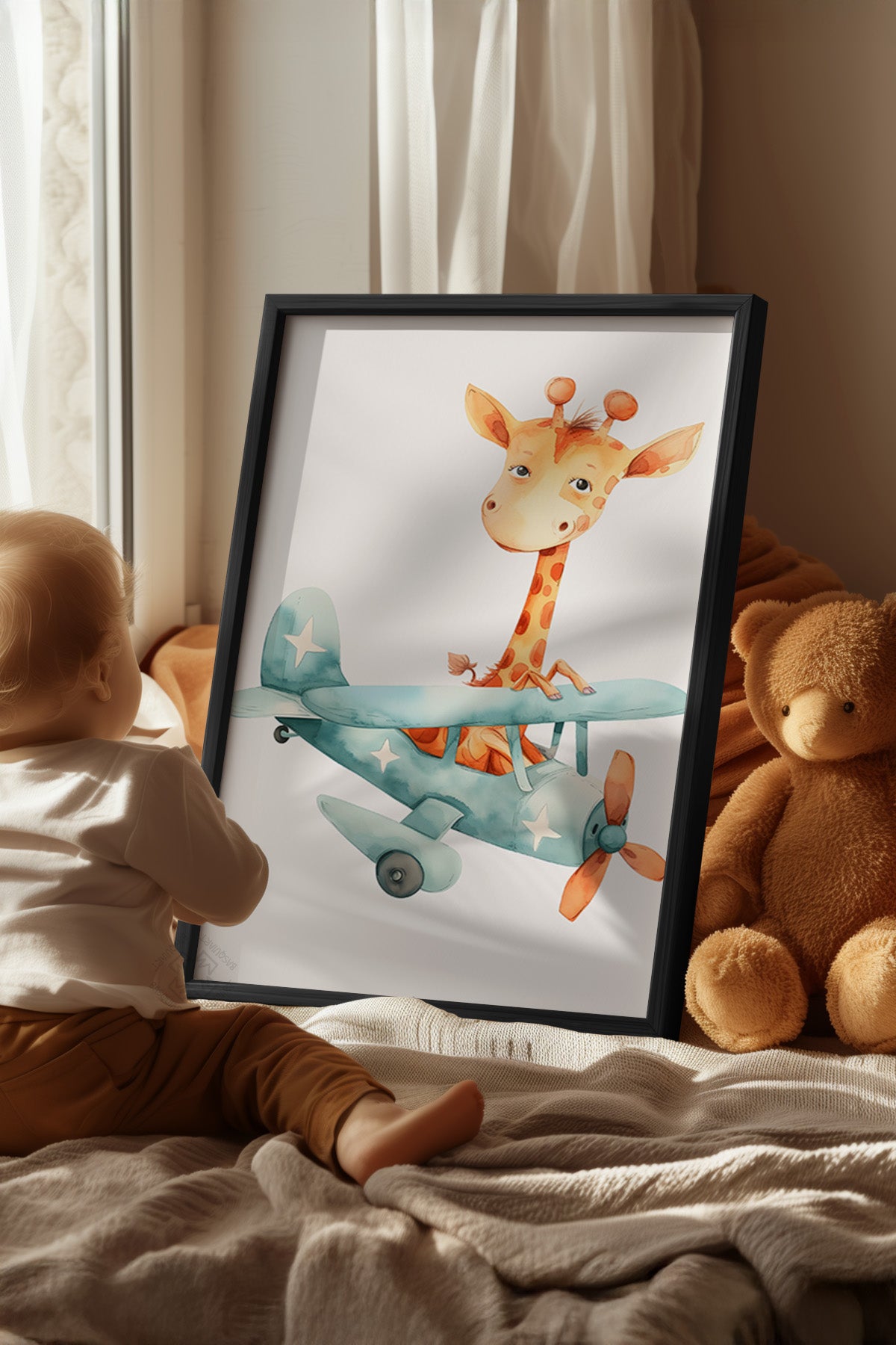 Çocuk Odası, Bebek Odası Siyah Çerçeveli Poster, Tablo No:48