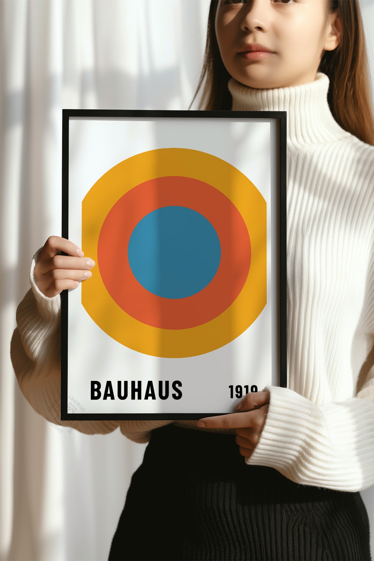 Bauhaus Serisi Siyah Çerçeveli Poster, Tablo No:94
