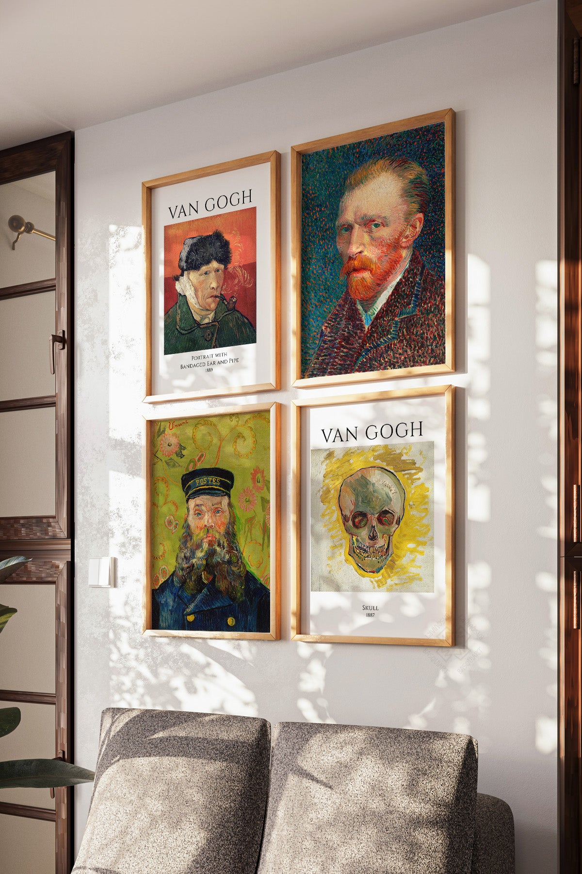 Van Gogh Sanatsal 4'lü Ahşap Çerçeveli Poster, Tablo Seti No:50