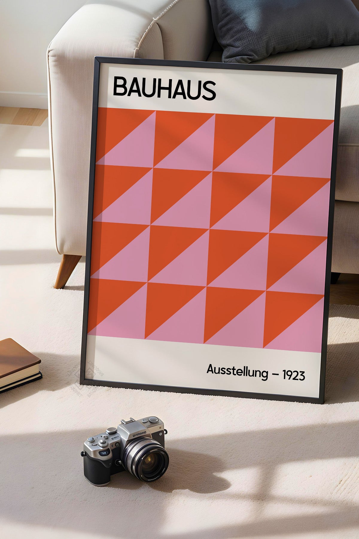 Bauhaus Serisi Siyah Çerçeveli Poster, Tablo No:124