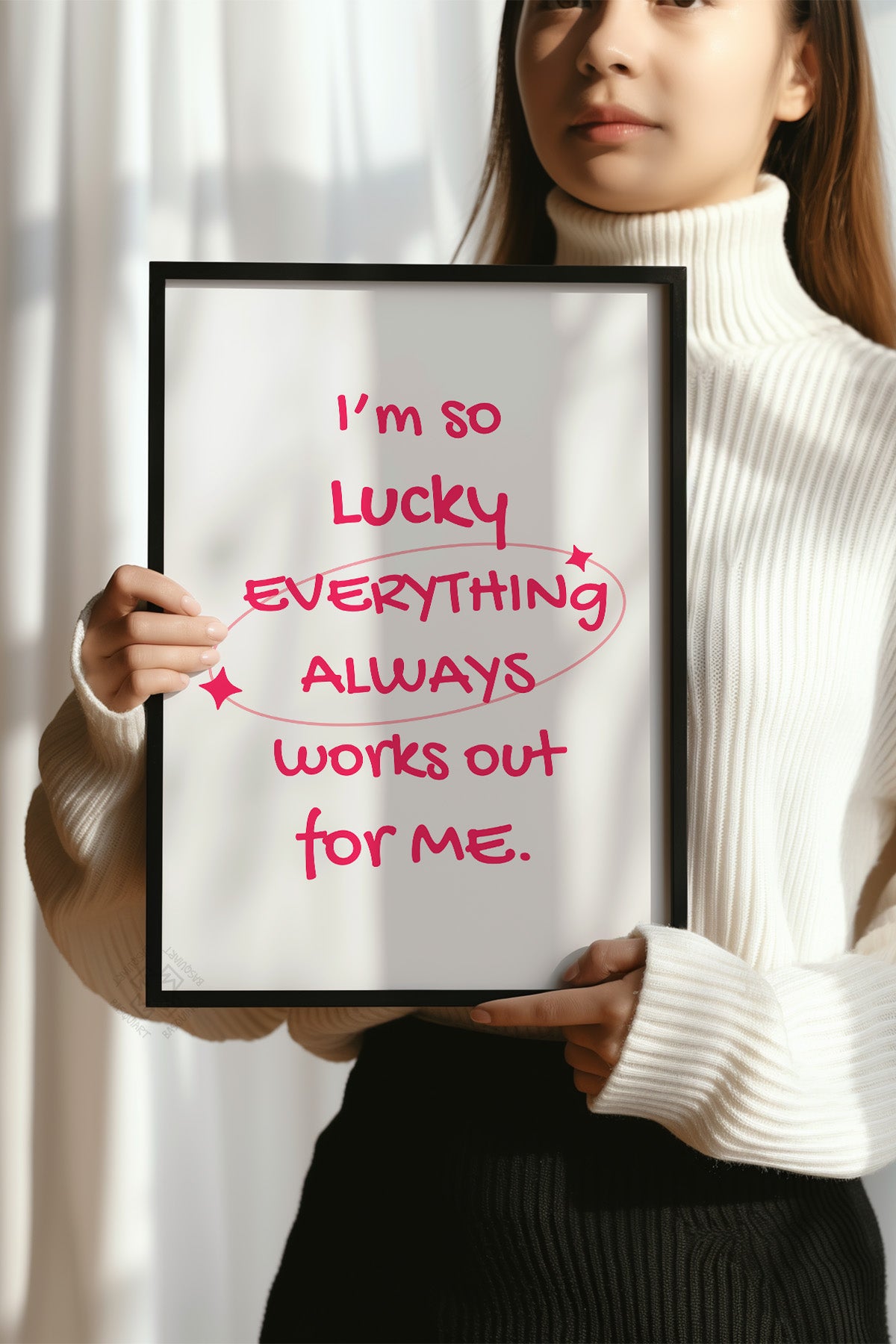 Lucky You Serisi Siyah Çerçeveli Poster, Tablo Duvar Dekoru No:89