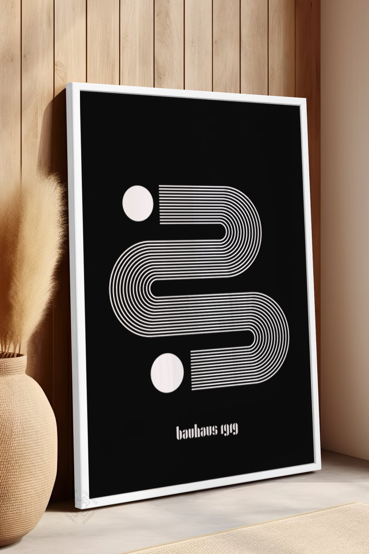 Bauhaus Serisi Beyaz Çerçeveli Poster, Tablo No:43