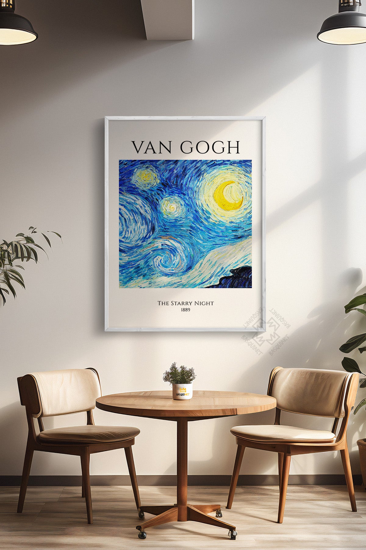 Vincent Van Gogh Serisi Beyaz Çerçeveli Poster, Tablo Duvar Dekoru No:2
