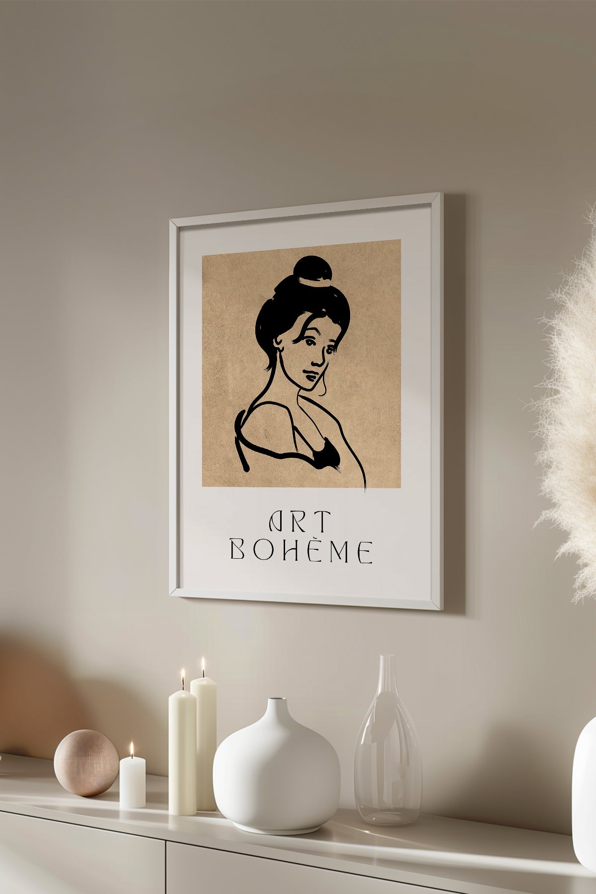 Bohemian Serisi Beyaz Çerçeveli Poster, Tablo No:94