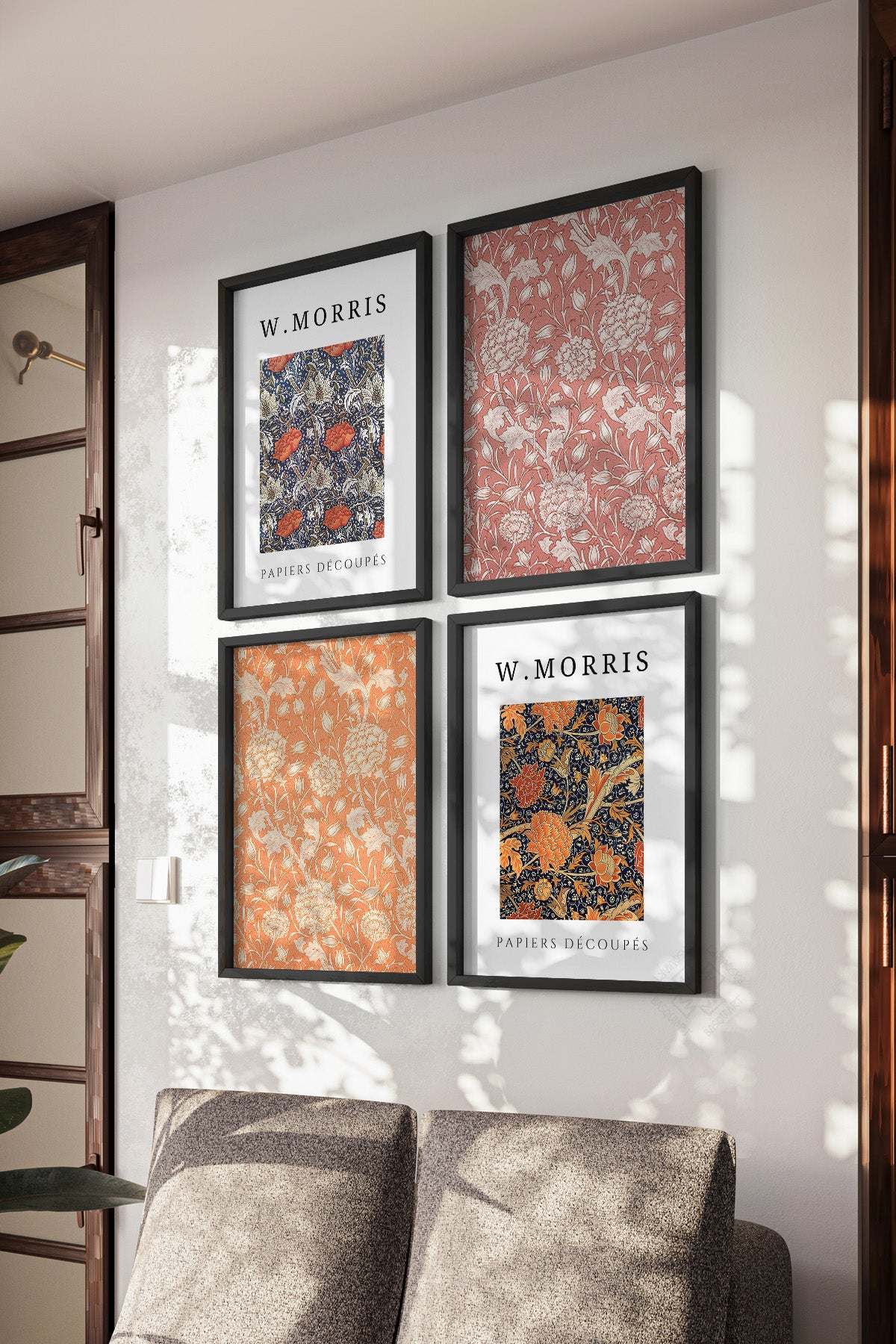 Morris 4'lü Siyah Çerçeveli Poster, Tablo Seti No:43