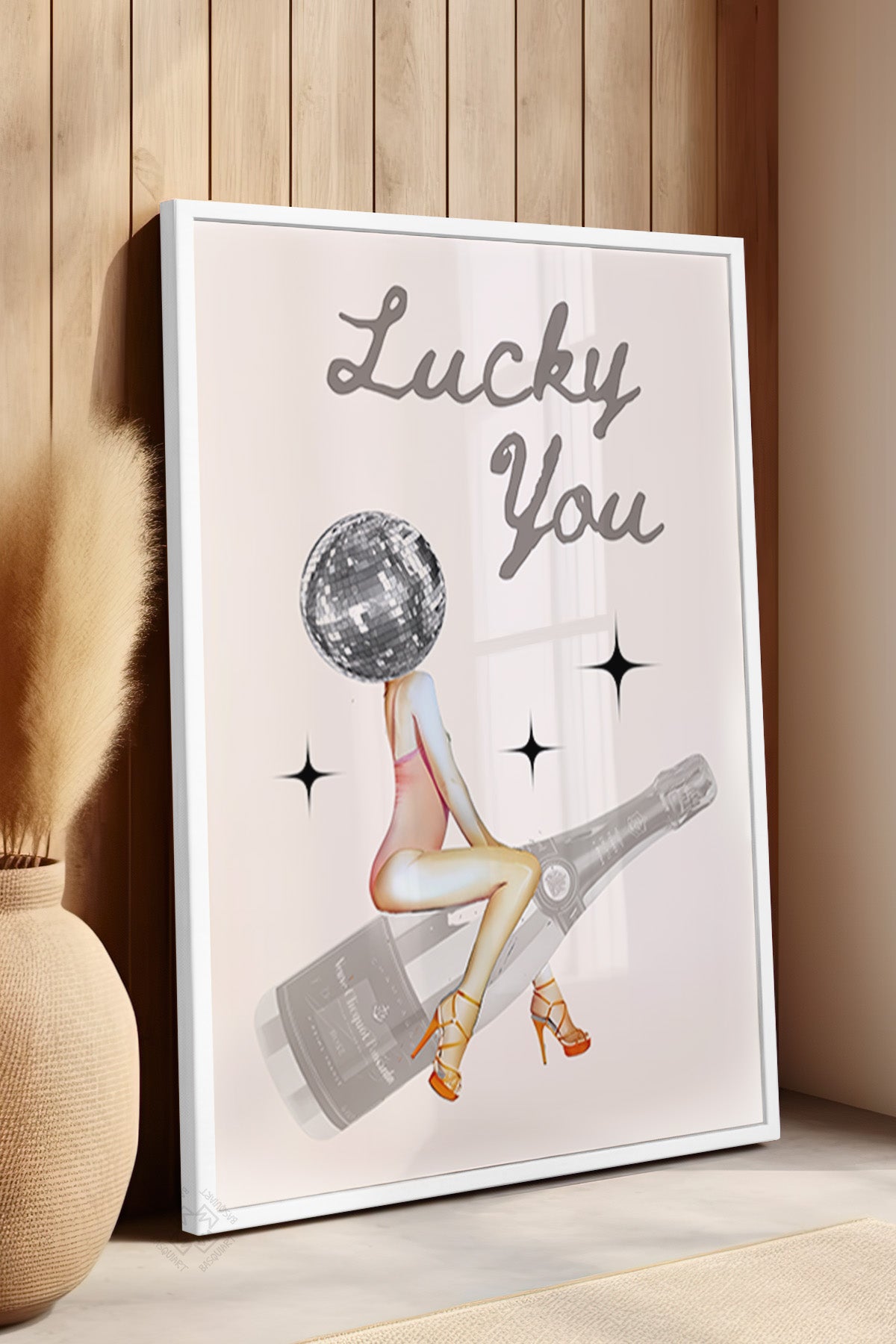 Lucky You Serisi Beyaz Çerçeveli Poster, Tablo Duvar Dekoru No:11