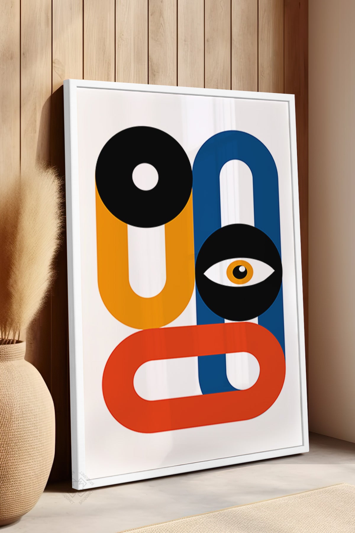 Bauhaus Serisi Beyaz Çerçeveli Poster, Tablo No:2