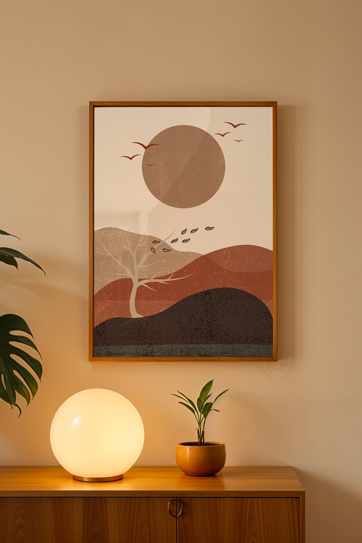 Bohemian Serisi Ahşap Çerçeveli Poster, Tablo No:18