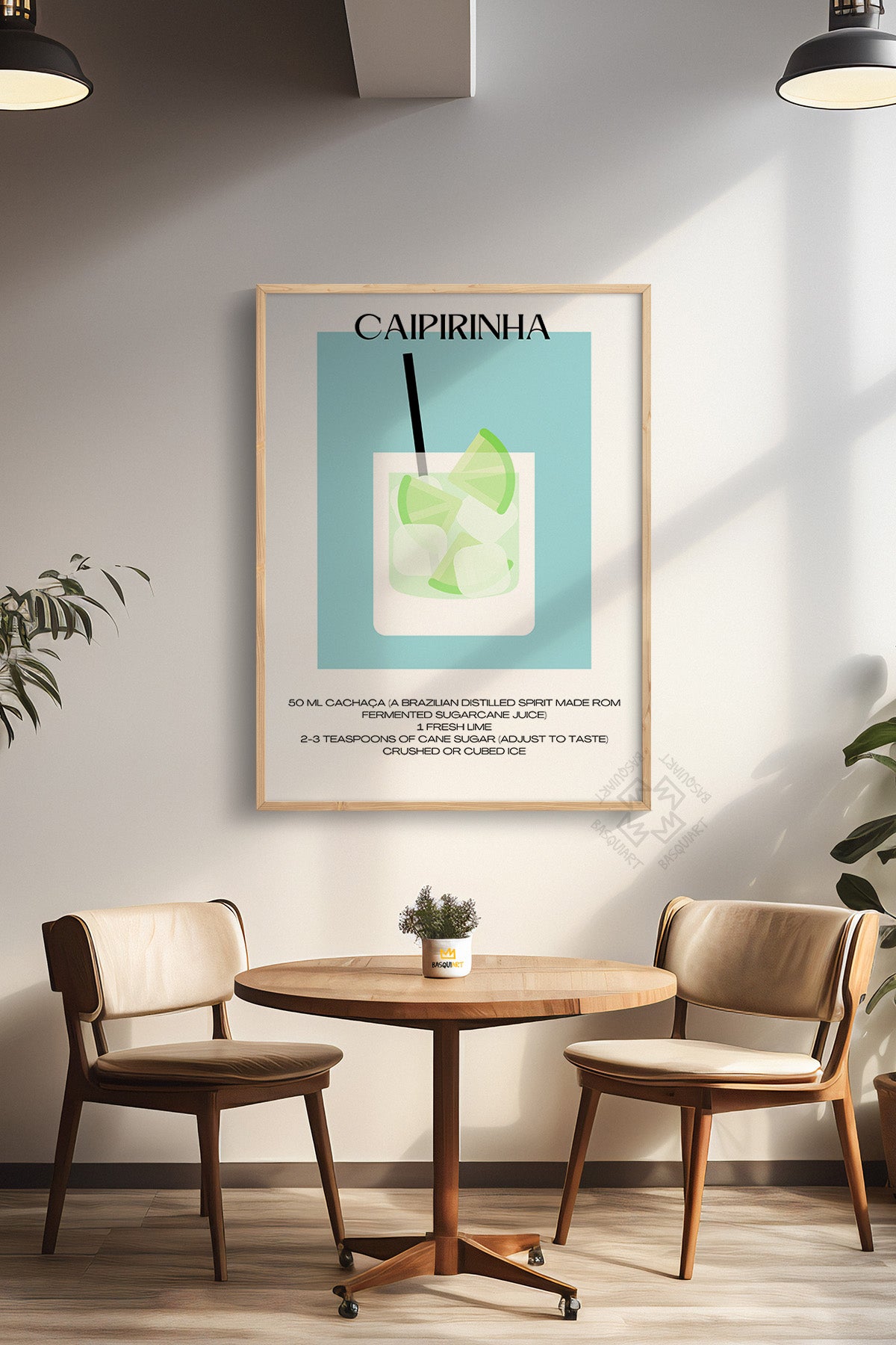 Kokteyl Serisi Ahşap Çerçeveli Poster, Tablo, Cafe, Restoran, Mutfak Duvar Dekoru No:21