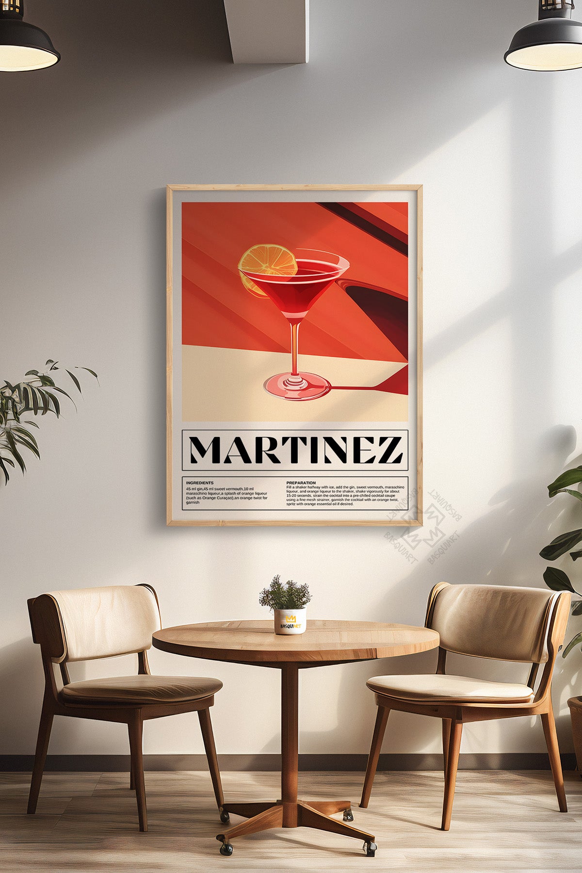 Kokteyl Serisi Ahşap Çerçeveli Poster, Tablo, Cafe, Restoran, Mutfak Duvar Dekoru No:1