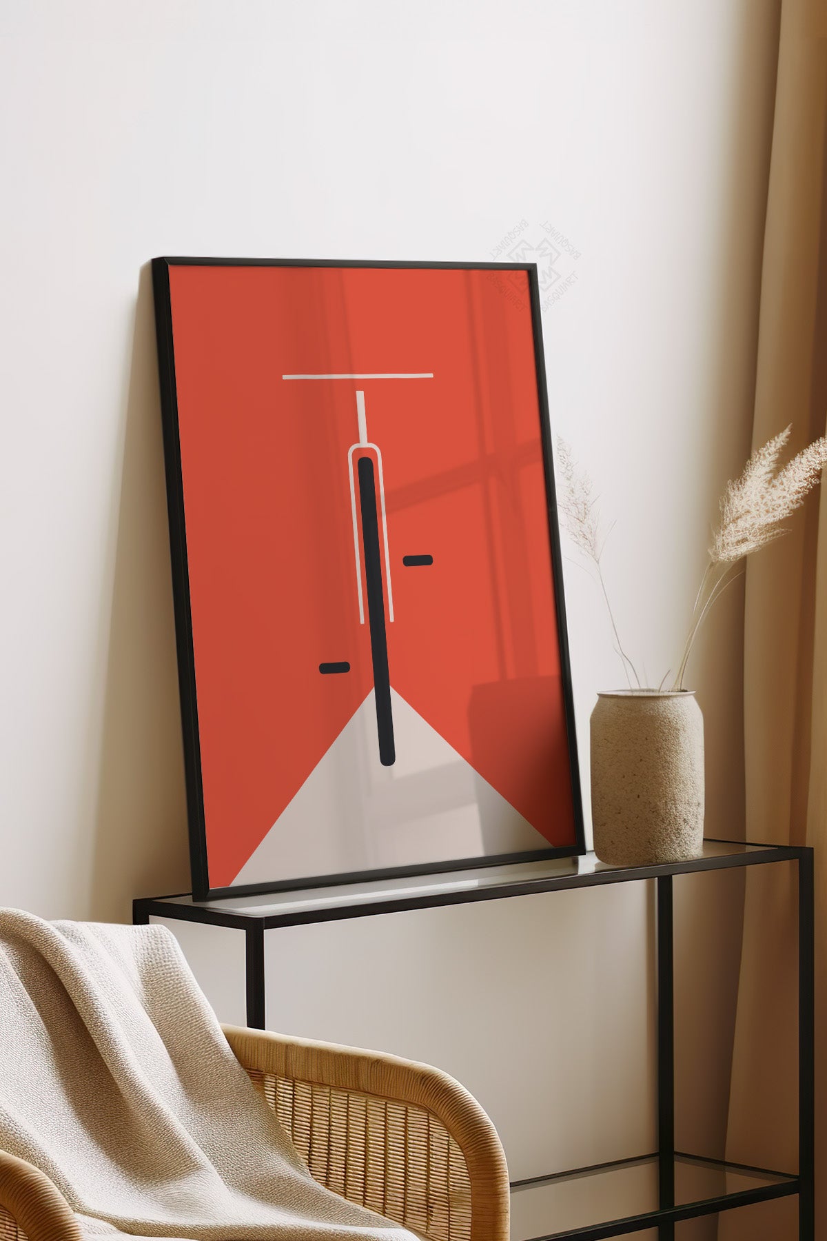 Bauhaus Serisi Siyah Çerçeveli Poster, Tablo No:58