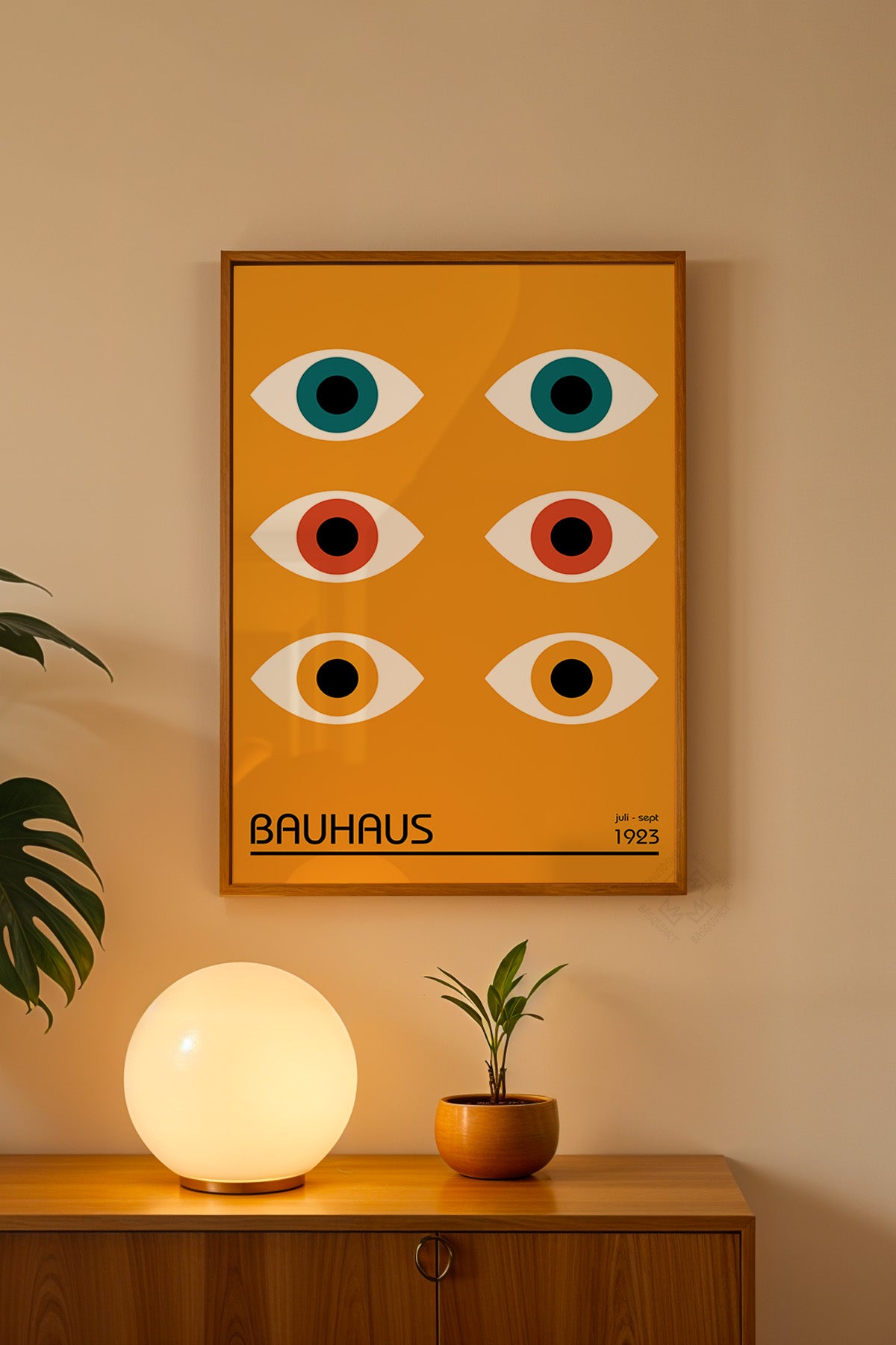 Bauhaus Serisi Ahşap Çerçeveli Poster, Tablo No:25