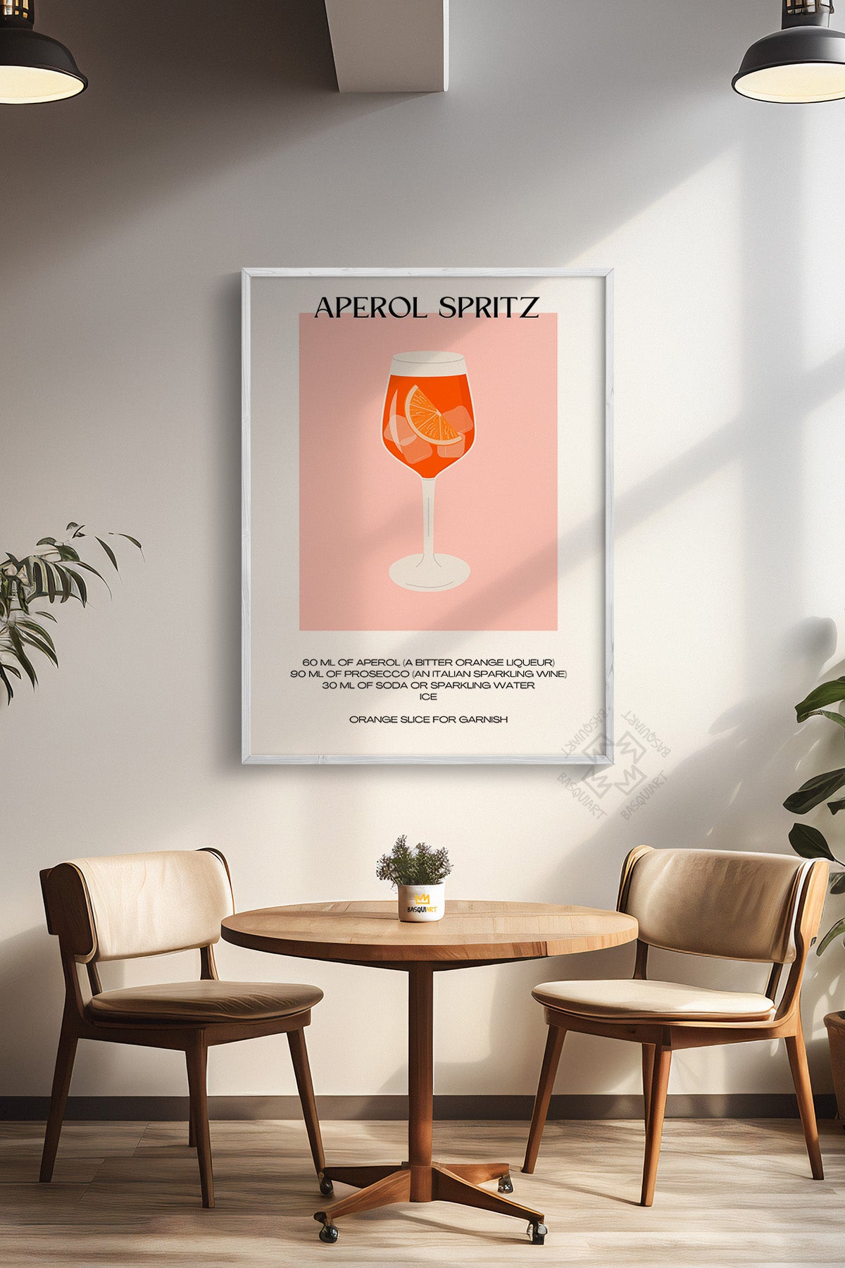 Kokteyl Serisi Beyaz Çerçeveli Poster, Tablo, Cafe, Restoran, Mutfak Duvar Dekoru No:15