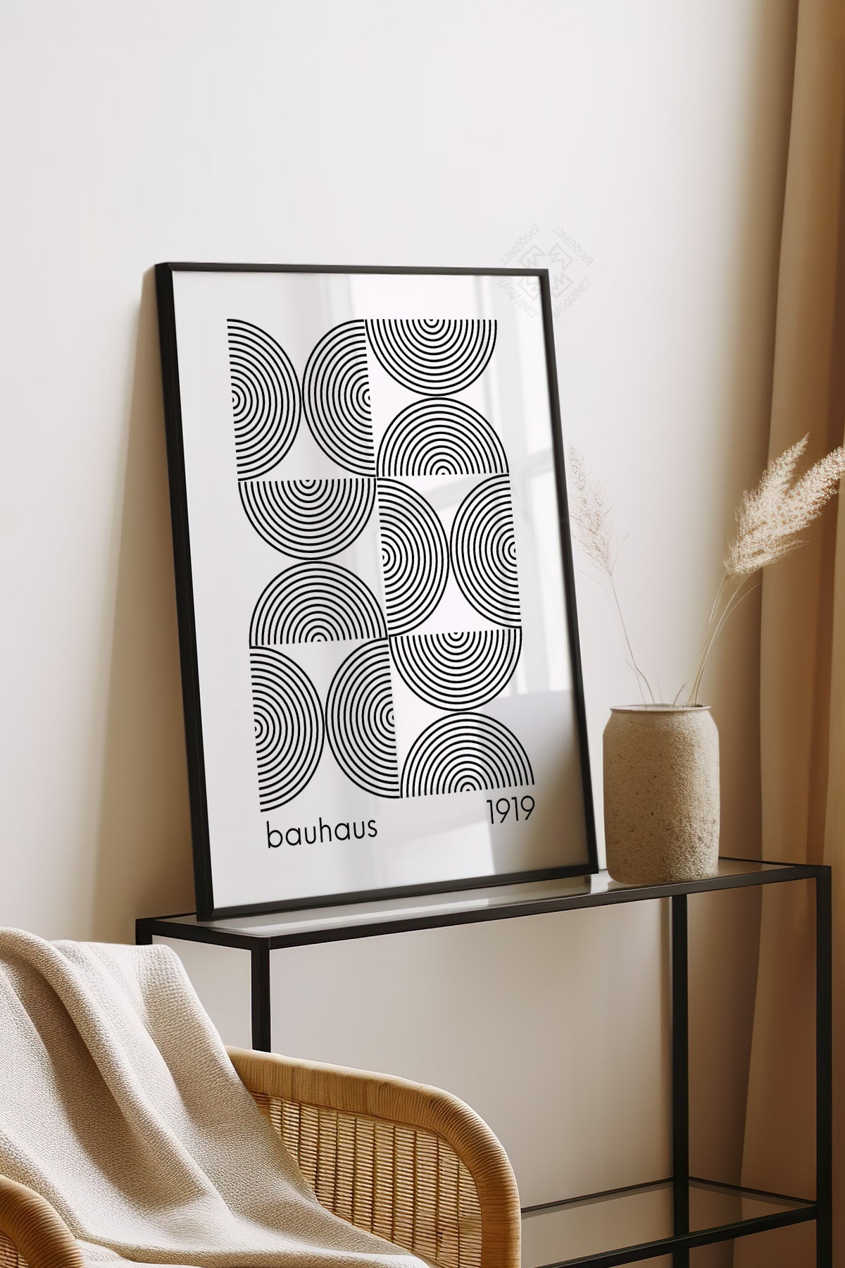 Bauhaus Serisi Siyah Çerçeveli Poster, Tablo No:46