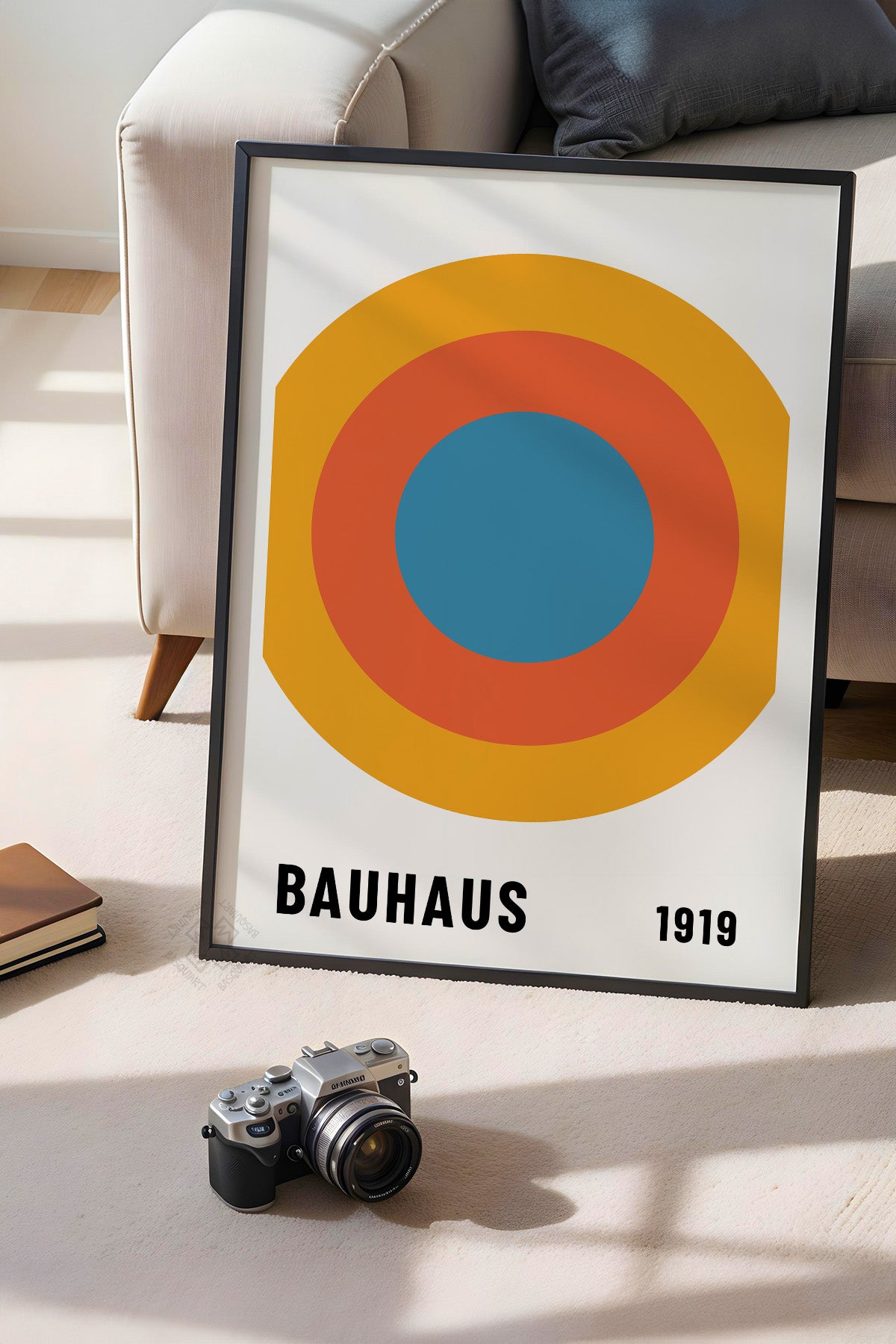 Bauhaus Serisi Siyah Çerçeveli Poster, Tablo No:94