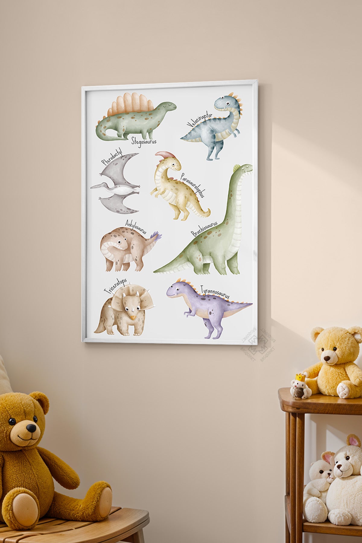 Çocuk Odası, Bebek Odası Beyaz Çerçeveli Poster, Tablo No:33