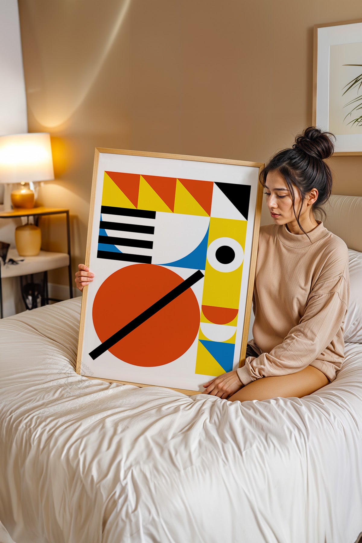 Bauhaus Serisi Ahşap Çerçeveli Poster, Tablo No:6