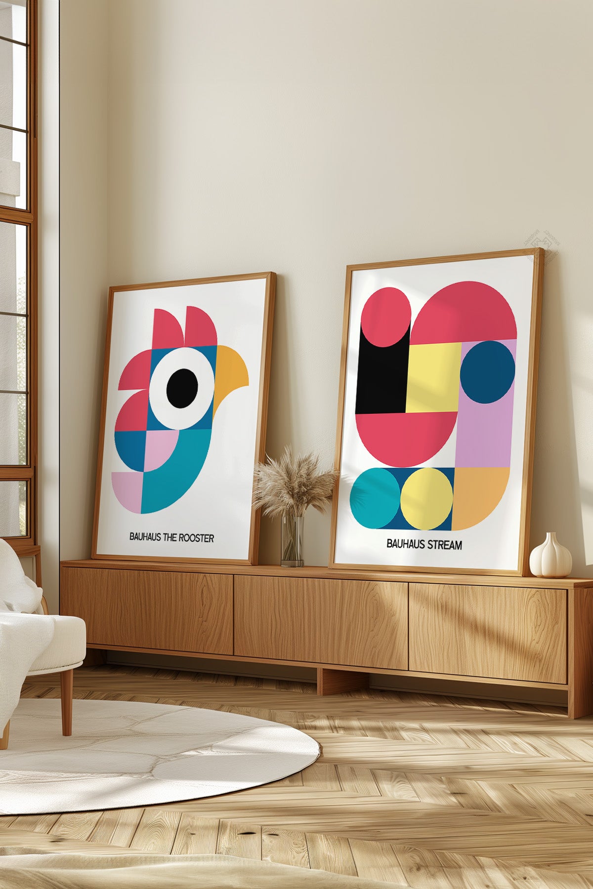 Bauhaus 2'li Ahşap Çerçeveli Poster, Tablo Seti No:30