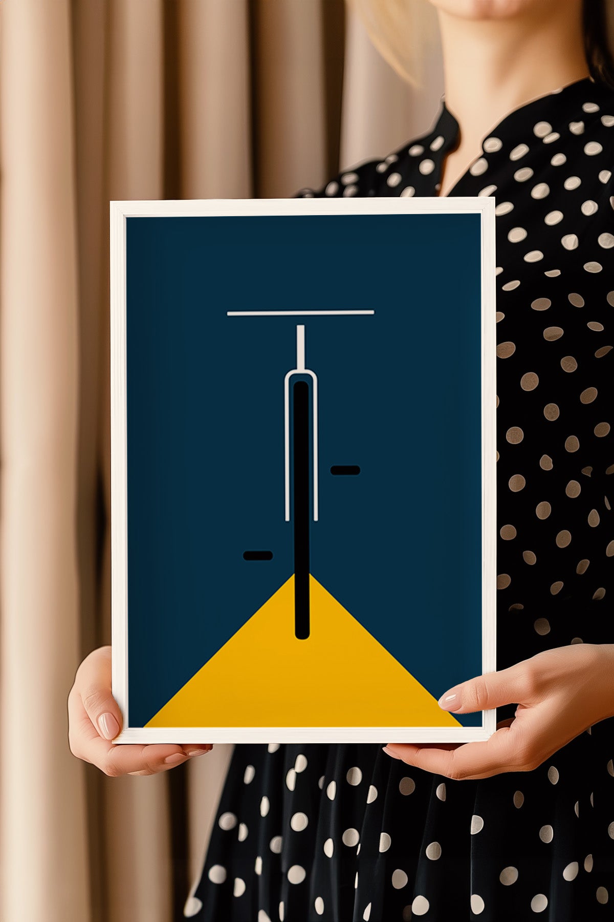 Bauhaus Serisi Beyaz Çerçeveli Poster, Tablo No:56
