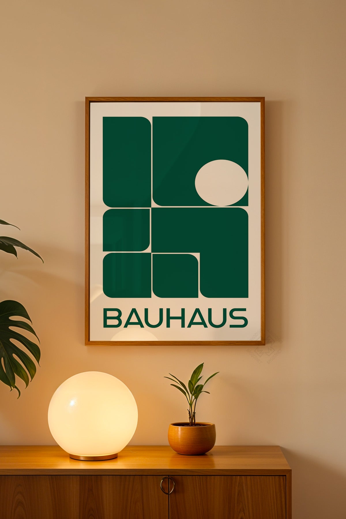 Bauhaus Serisi Ahşap Çerçeveli Poster, Tablo No:85