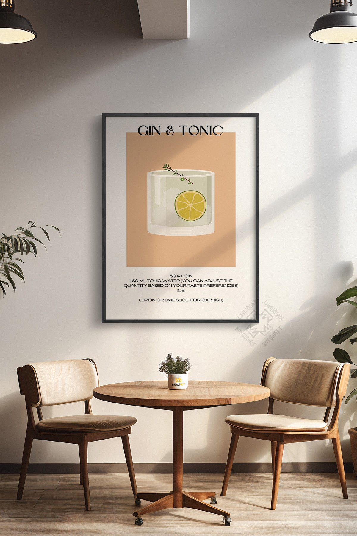 Kokteyl Serisi Siyah Çerçeveli Poster, Tablo, Cafe, Restoran, Mutfak Duvar Dekoru No:23