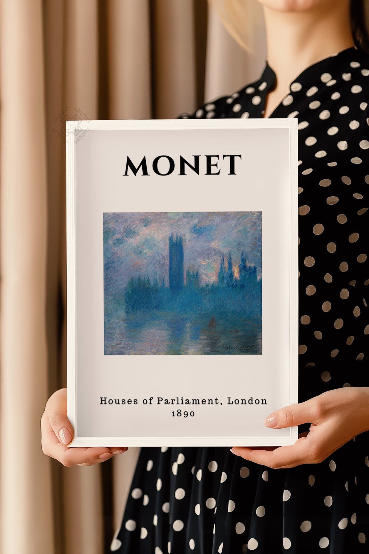Claude Monet Serisi Beyaz Çerçeveli Poster, Tablo Duvar Dekoru No:3