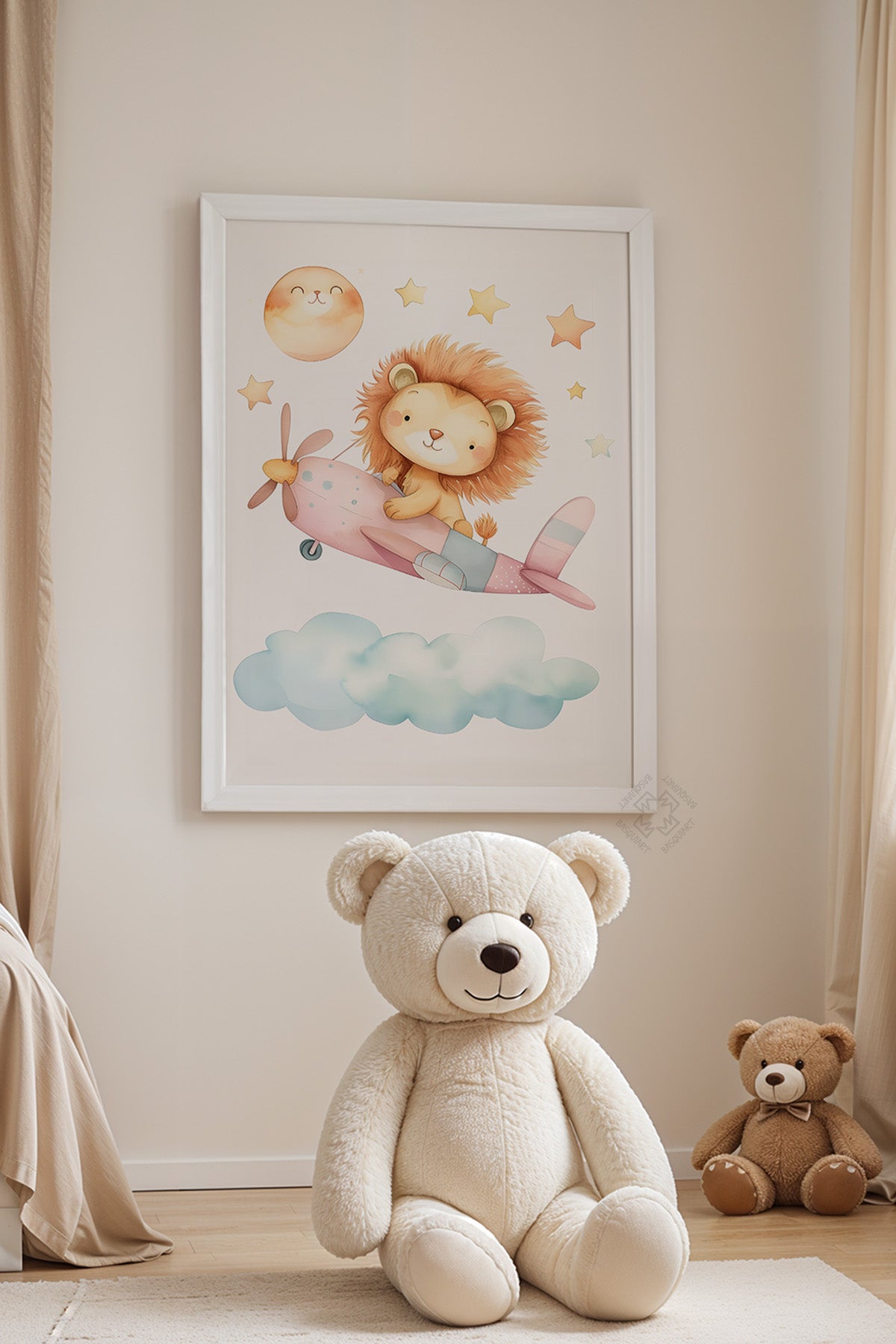 Çocuk Odası, Bebek Odası Beyaz Çerçeveli Poster, Tablo No:42