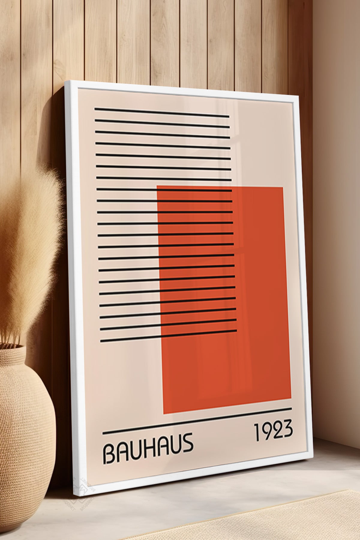 Bauhaus Serisi Beyaz Çerçeveli Poster, Tablo No:30
