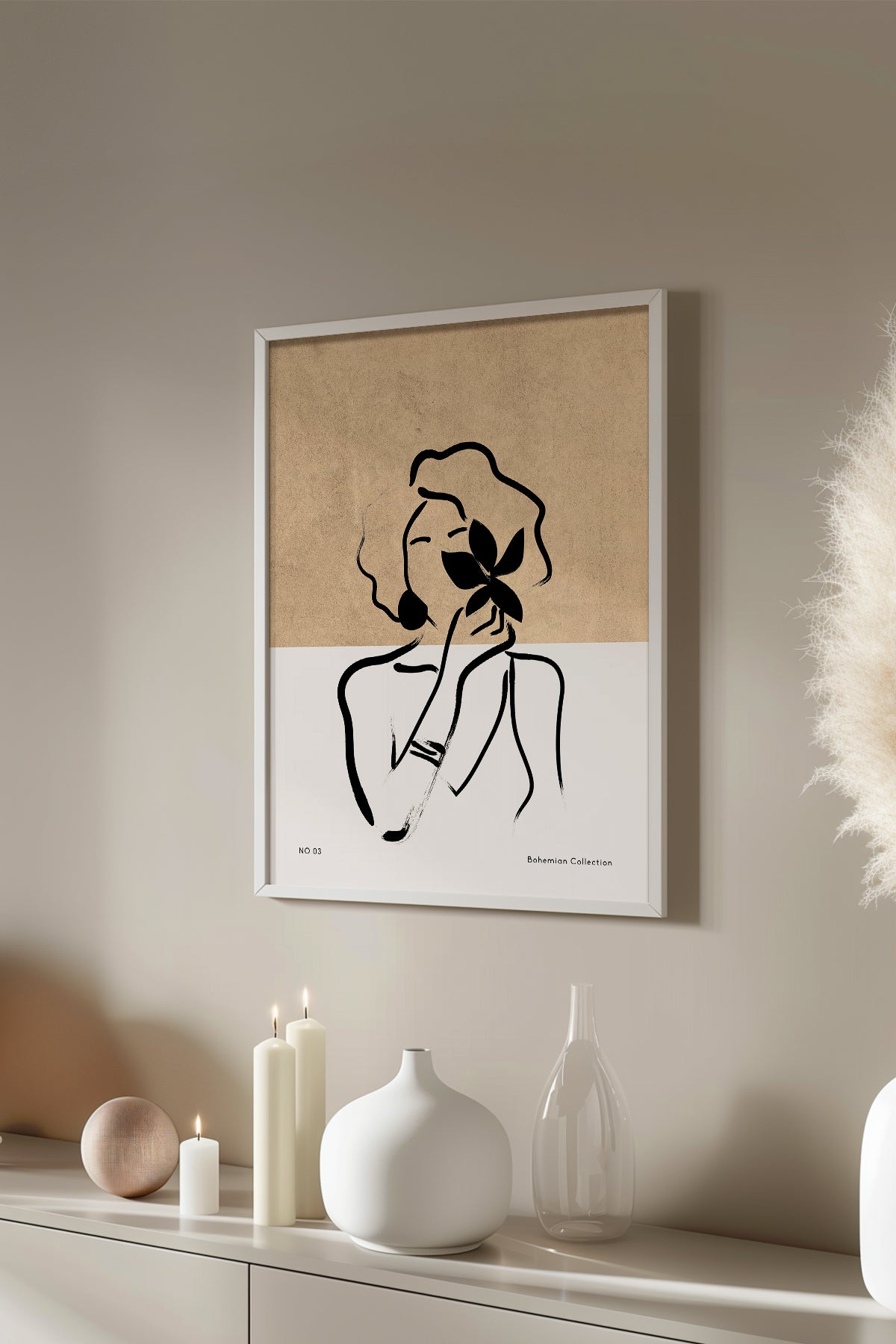 Bohemian Serisi Beyaz Çerçeveli Poster, Tablo No:88