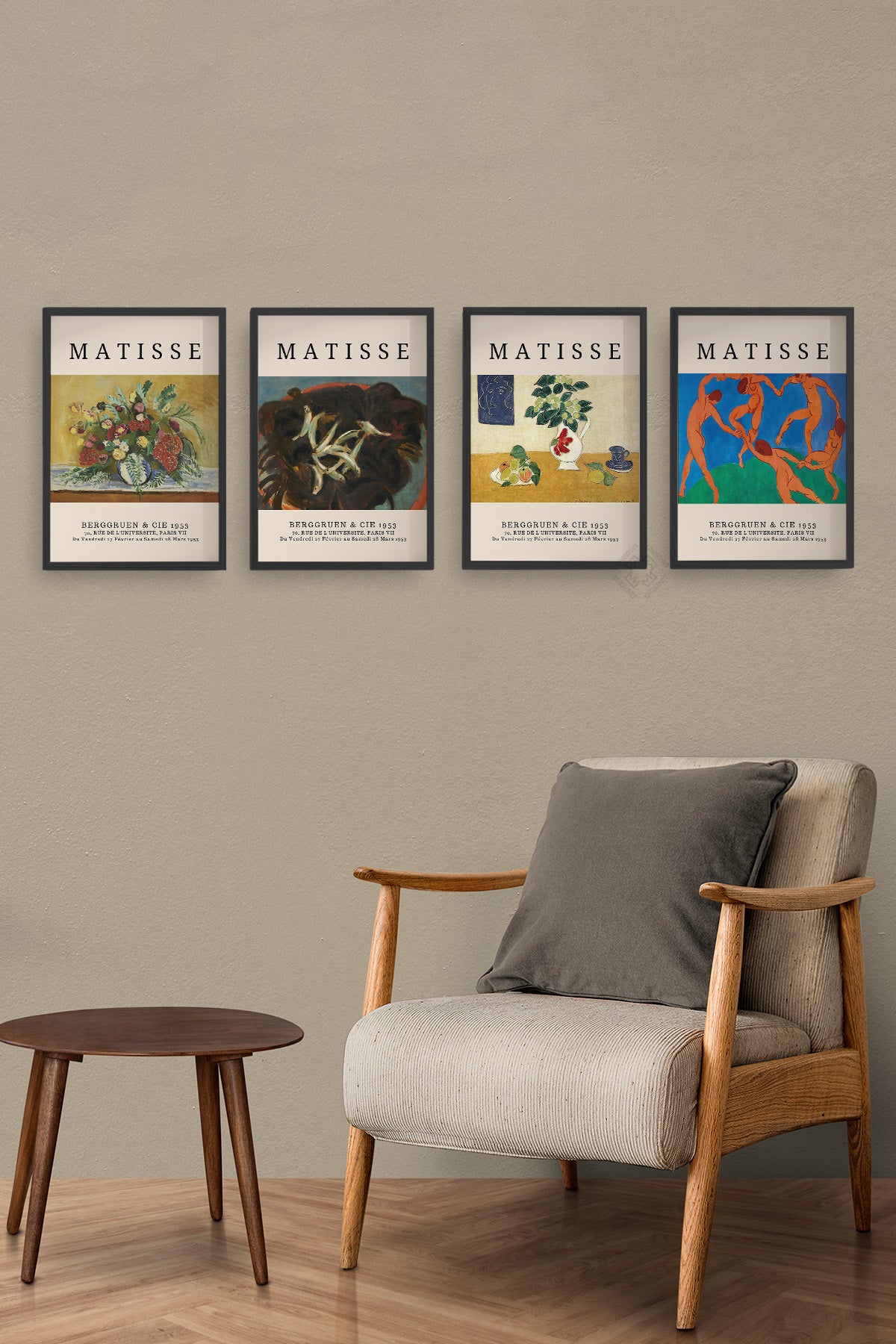 Matisse 4'lü Siyah Çerçeveli Poster, Tablo Seti No:56