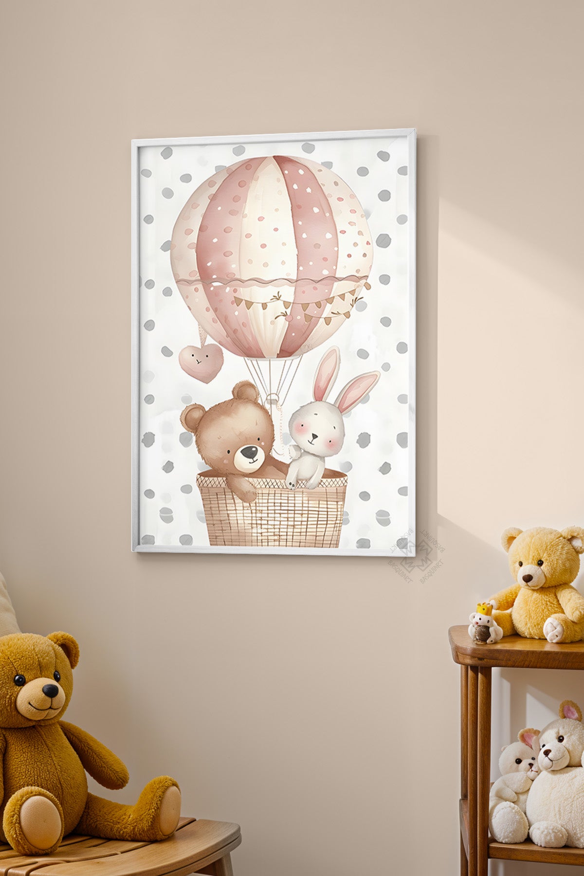 Çocuk Odası, Bebek Odası Beyaz Çerçeveli Poster, Tablo No:149