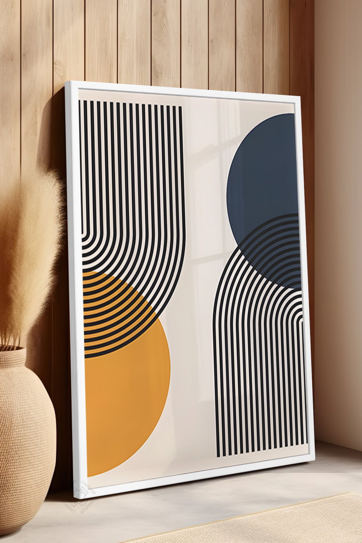 Bauhaus Serisi Beyaz Çerçeveli Poster, Tablo No:104