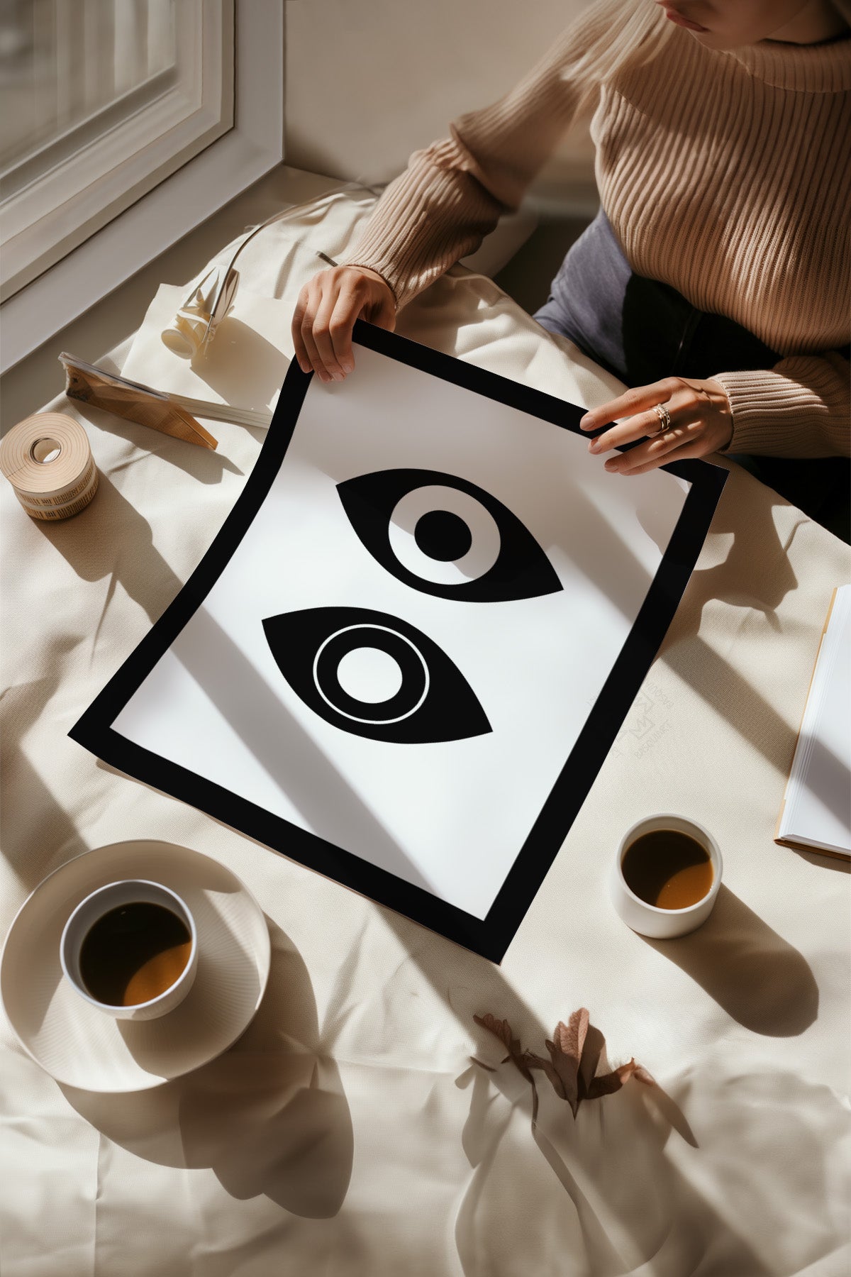 Siyah Beyaz Bauhaus 4'lü Poster Seti, Duvar Dekoru No:24