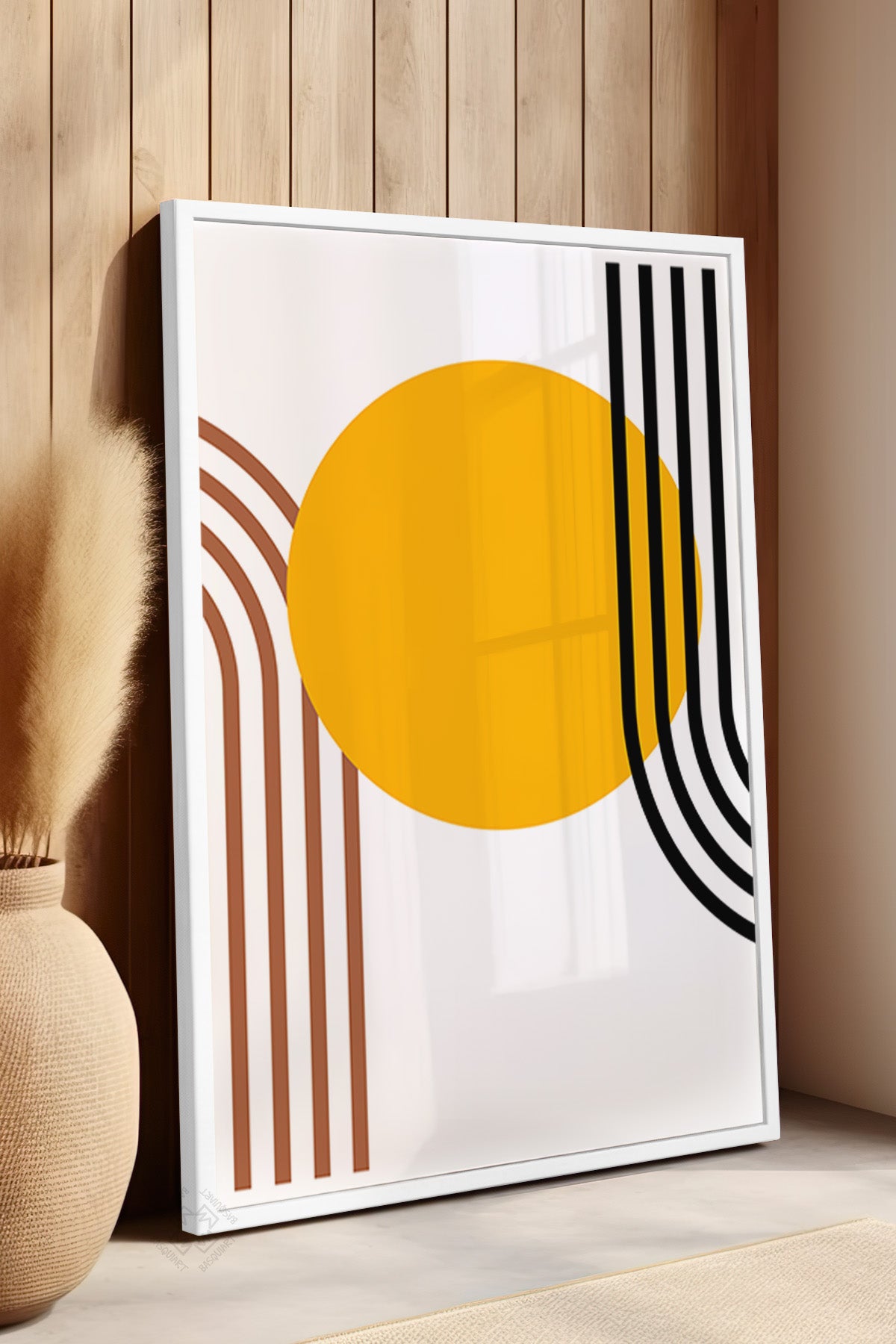 Bauhaus Serisi Beyaz Çerçeveli Poster, Tablo No:101