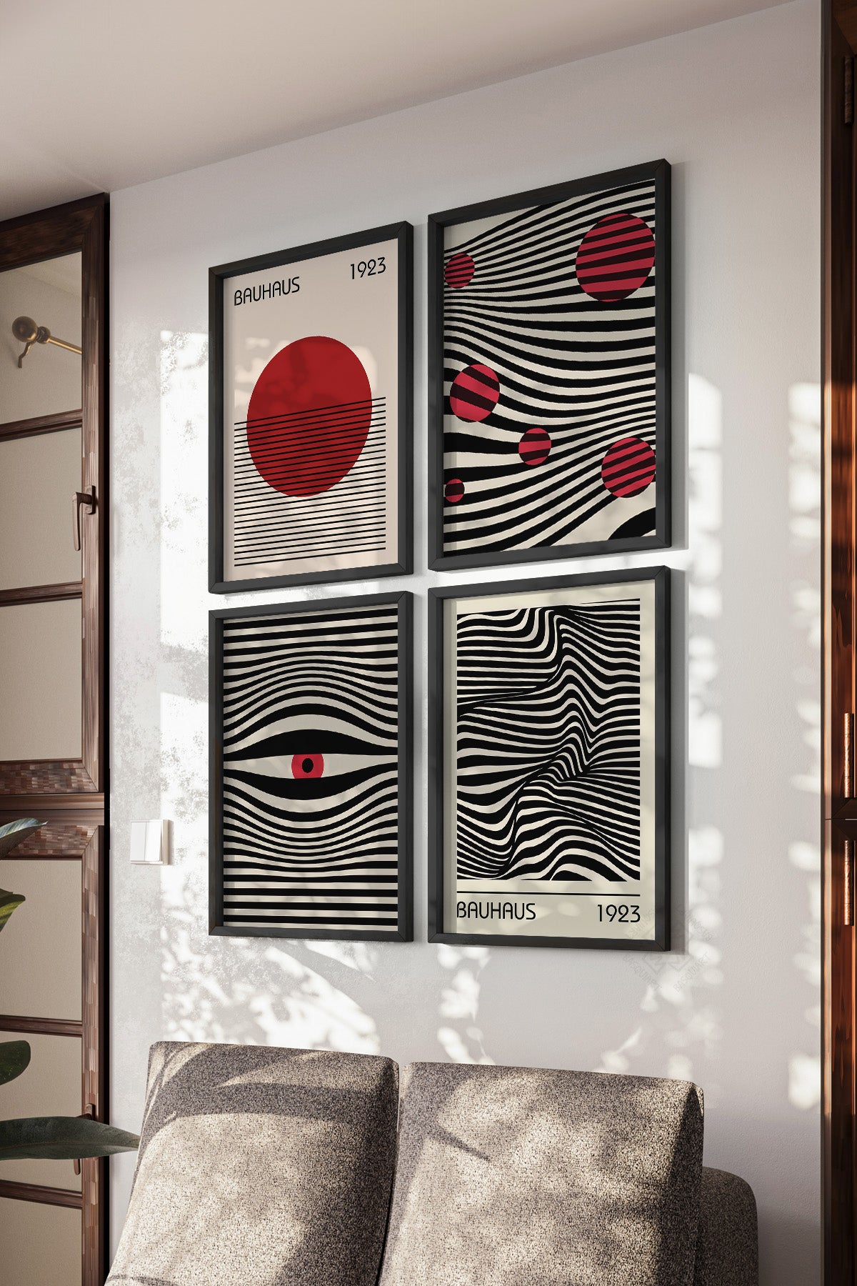 Bauhaus 4'lü Siyah Çerçeveli Poster, Tablo Seti No:32