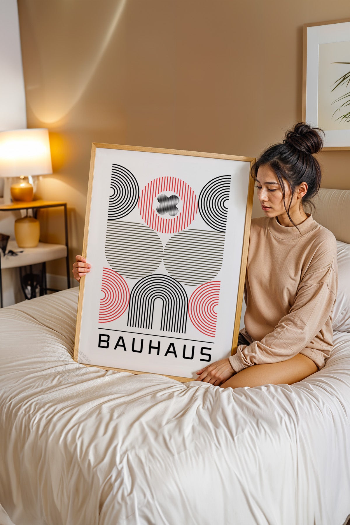 Bauhaus Serisi Ahşap Çerçeveli Poster, Tablo No:116
